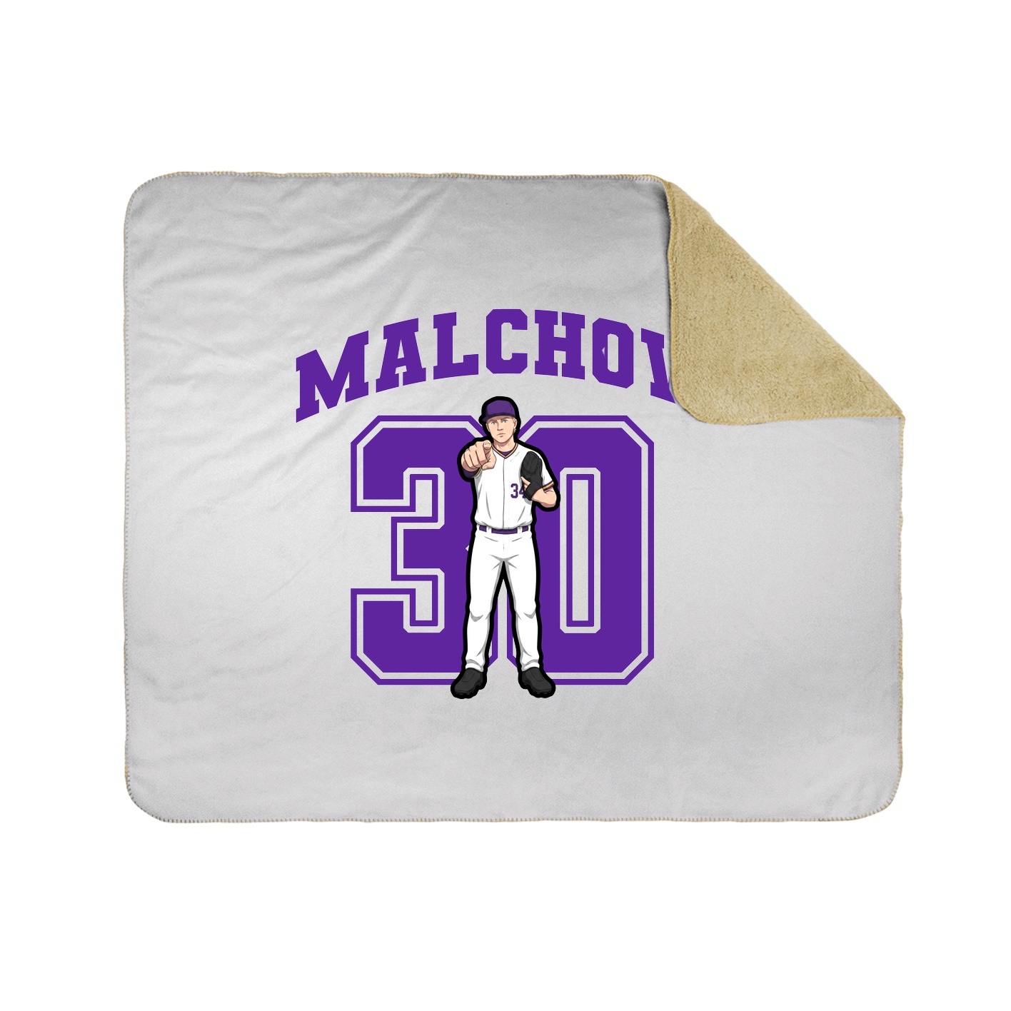 Throw Blanket — Number in White