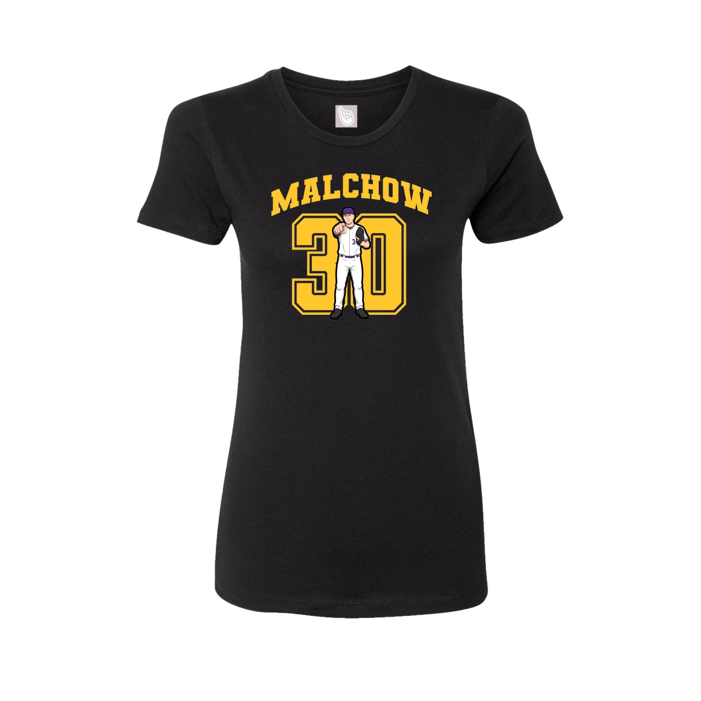 Fitted Women's Tee — Number in Black