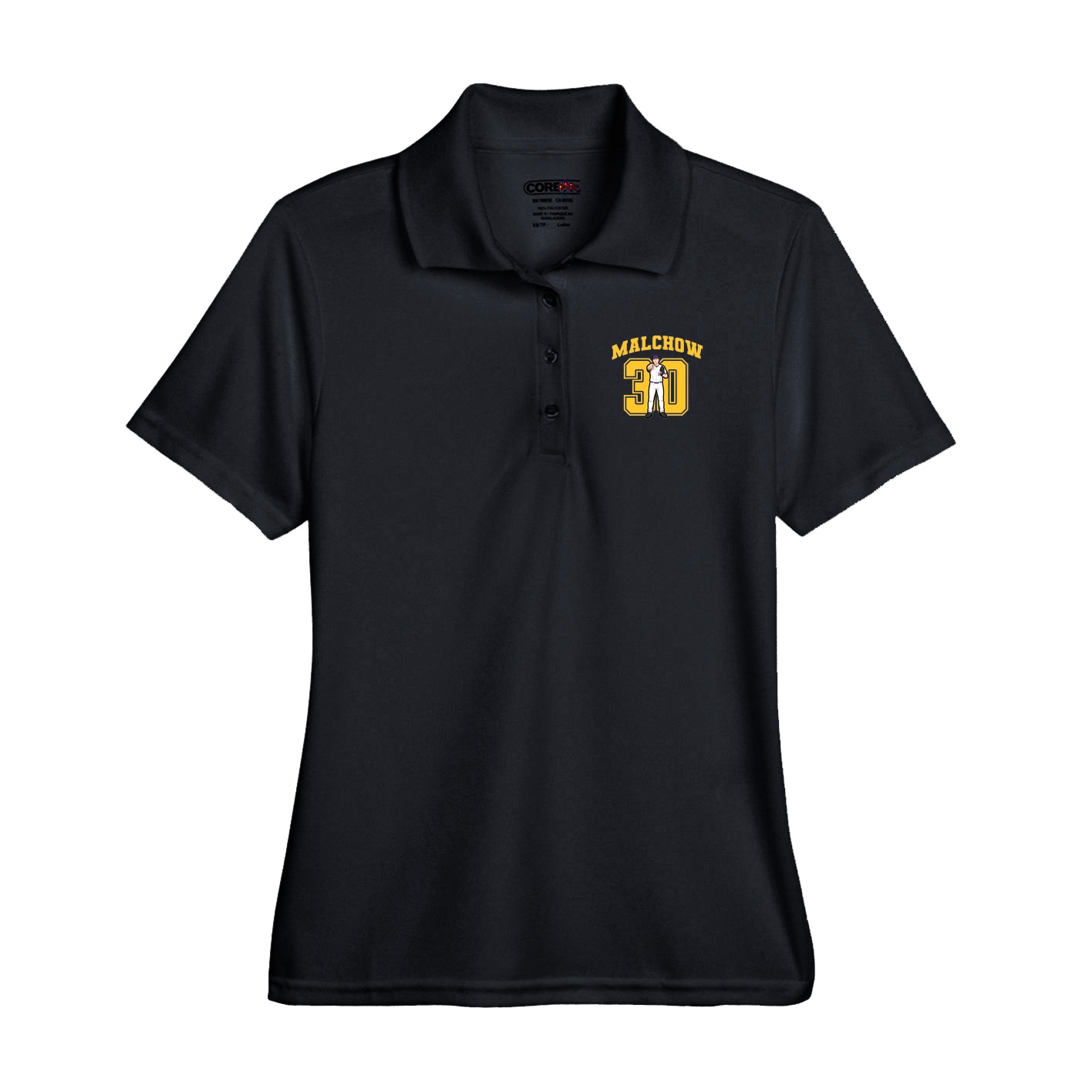 Performance Polo — Number in Black