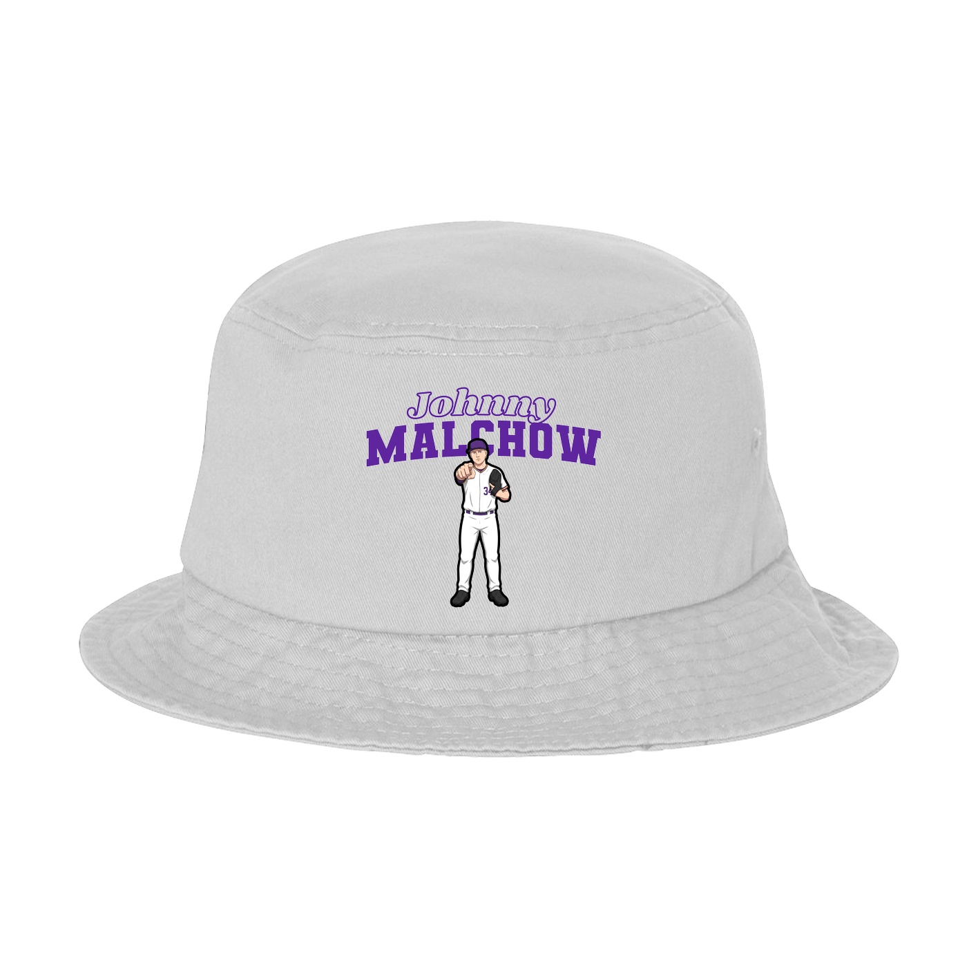 Bucket Cap — Name Arch in White