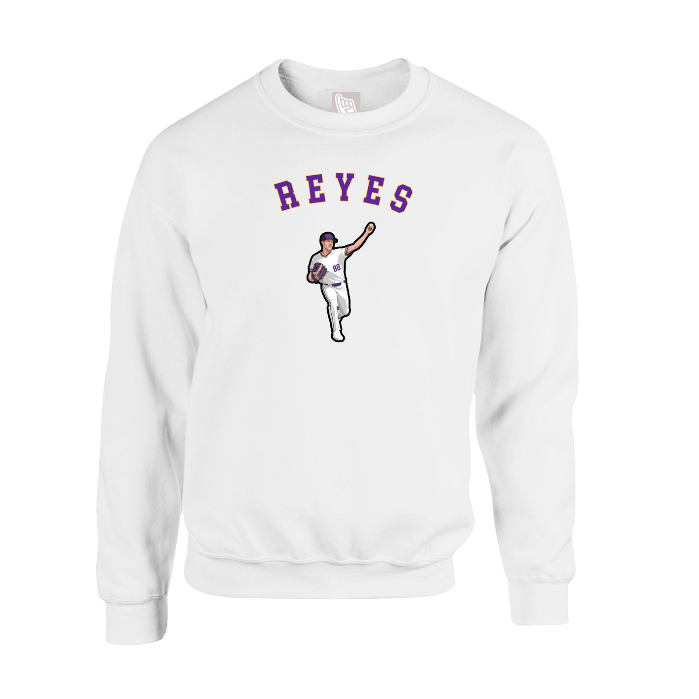 Fleece Crew — Shirsey Arch in White