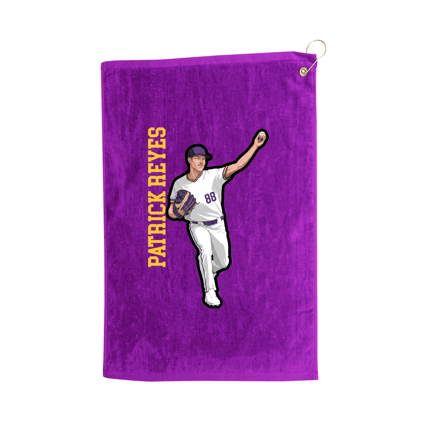 Golf Towel — Name Vertical in Purple