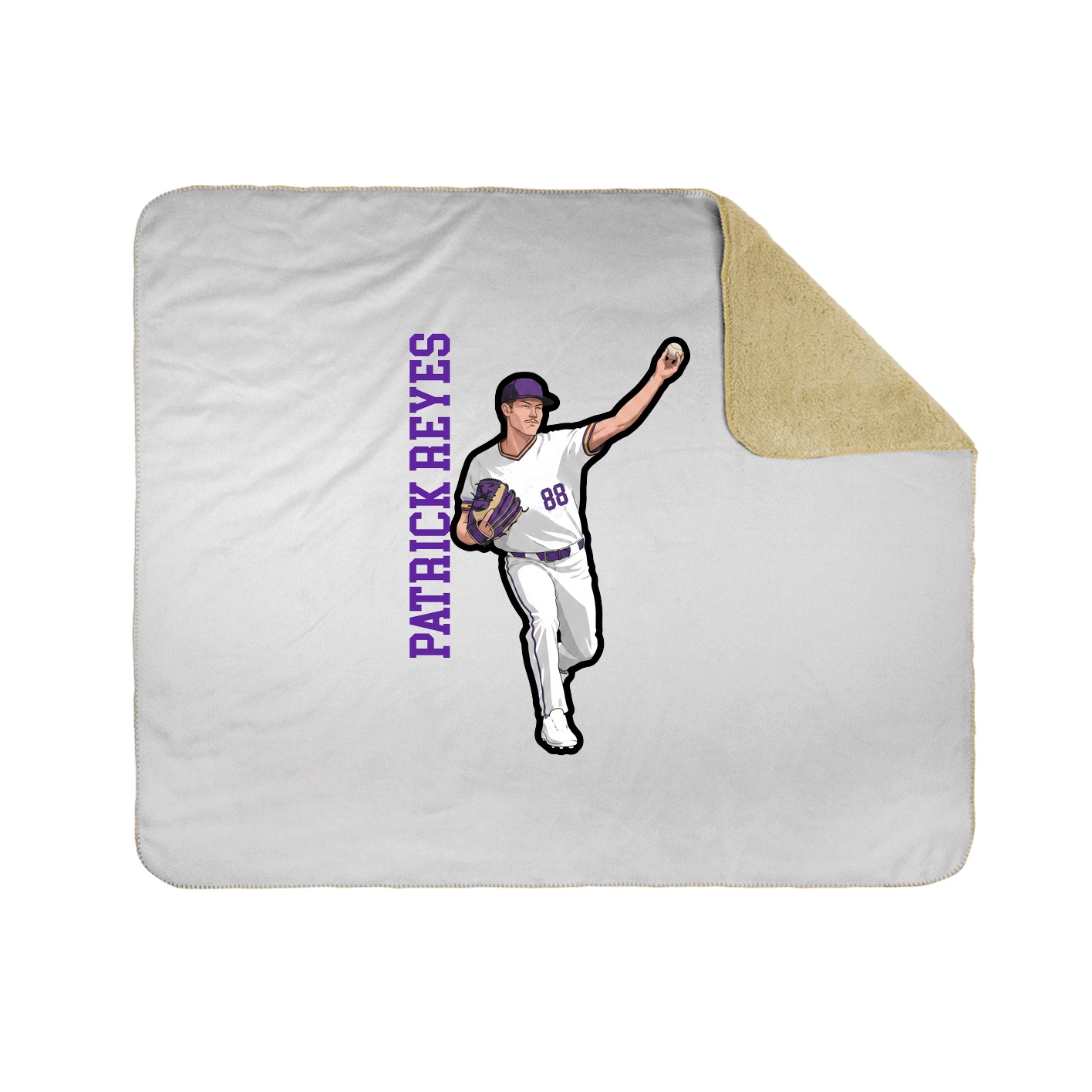 Throw Blanket — Name Vertical in White