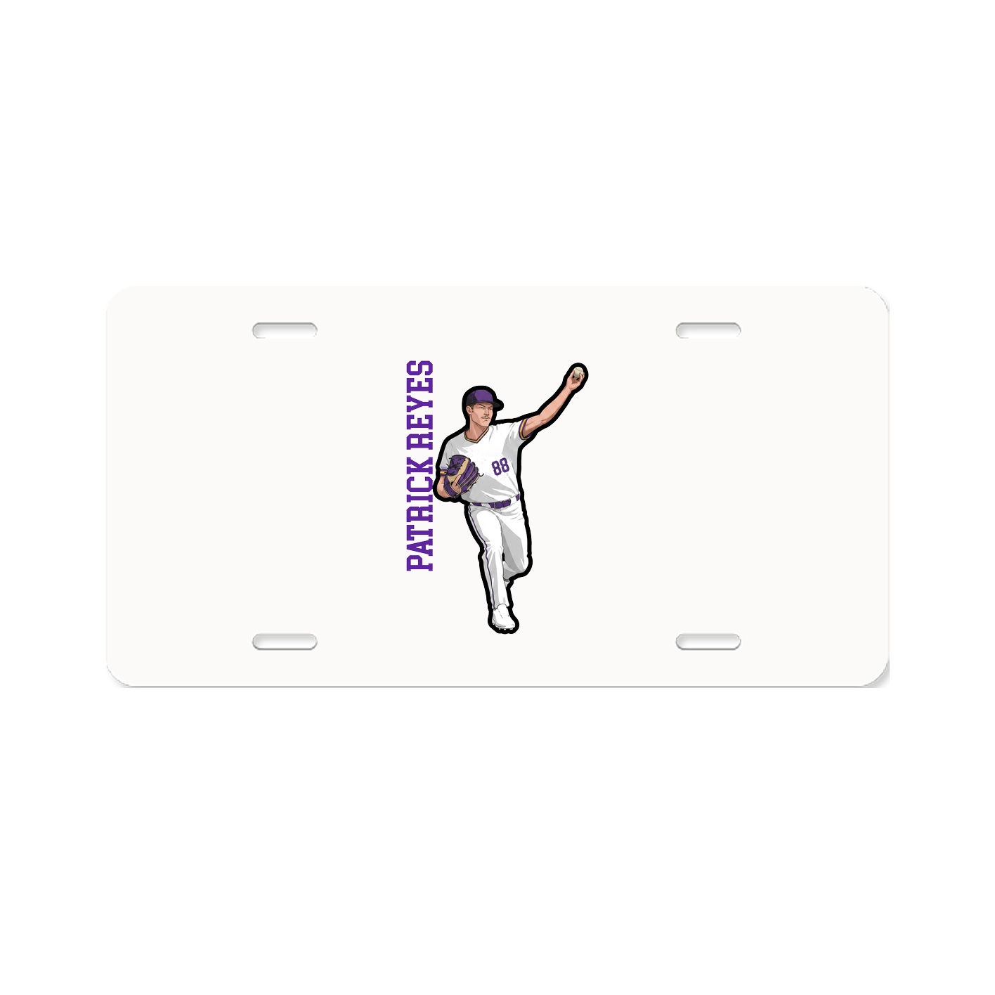License Plate — Name Vertical in Classic