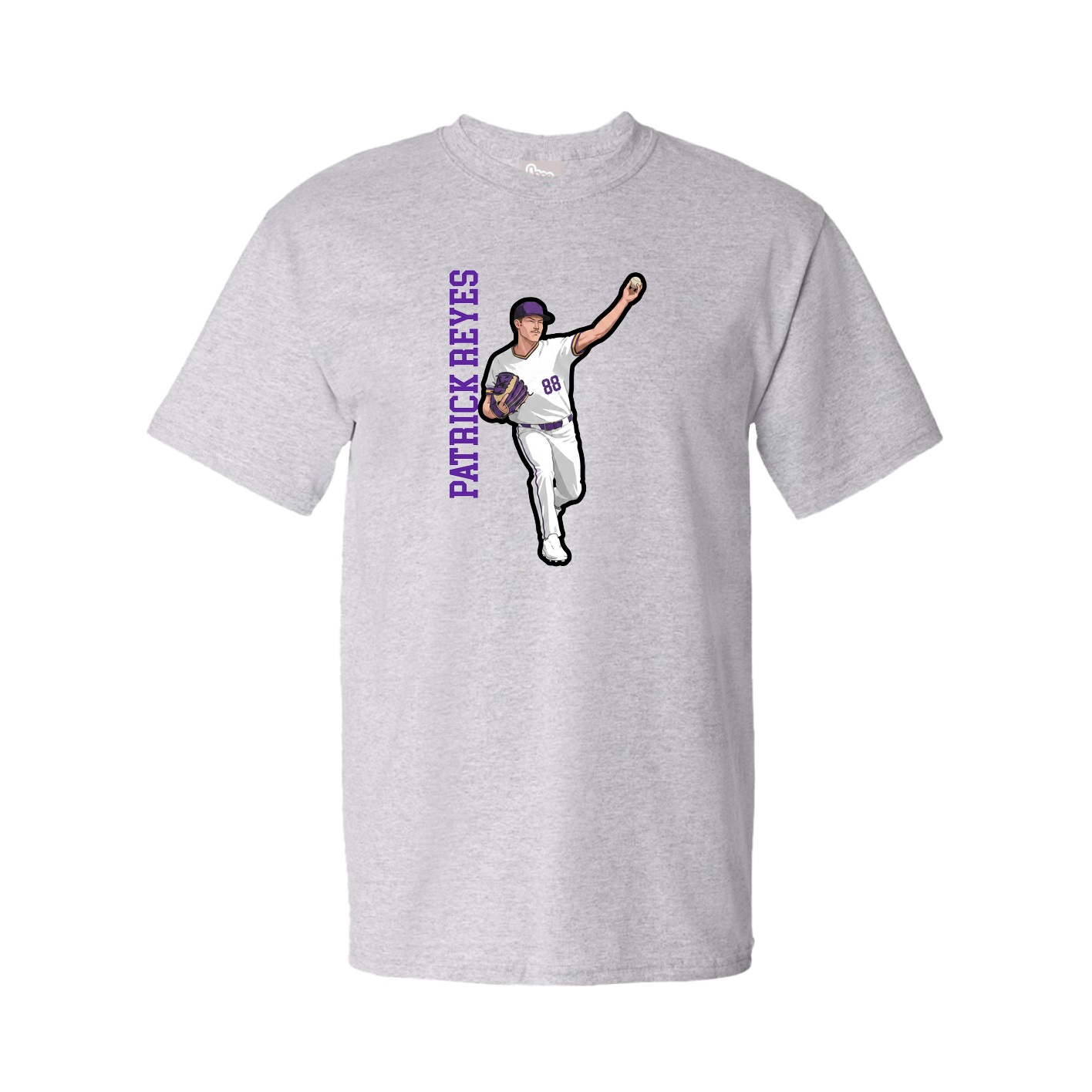 Tee — Name Vertical in Grey