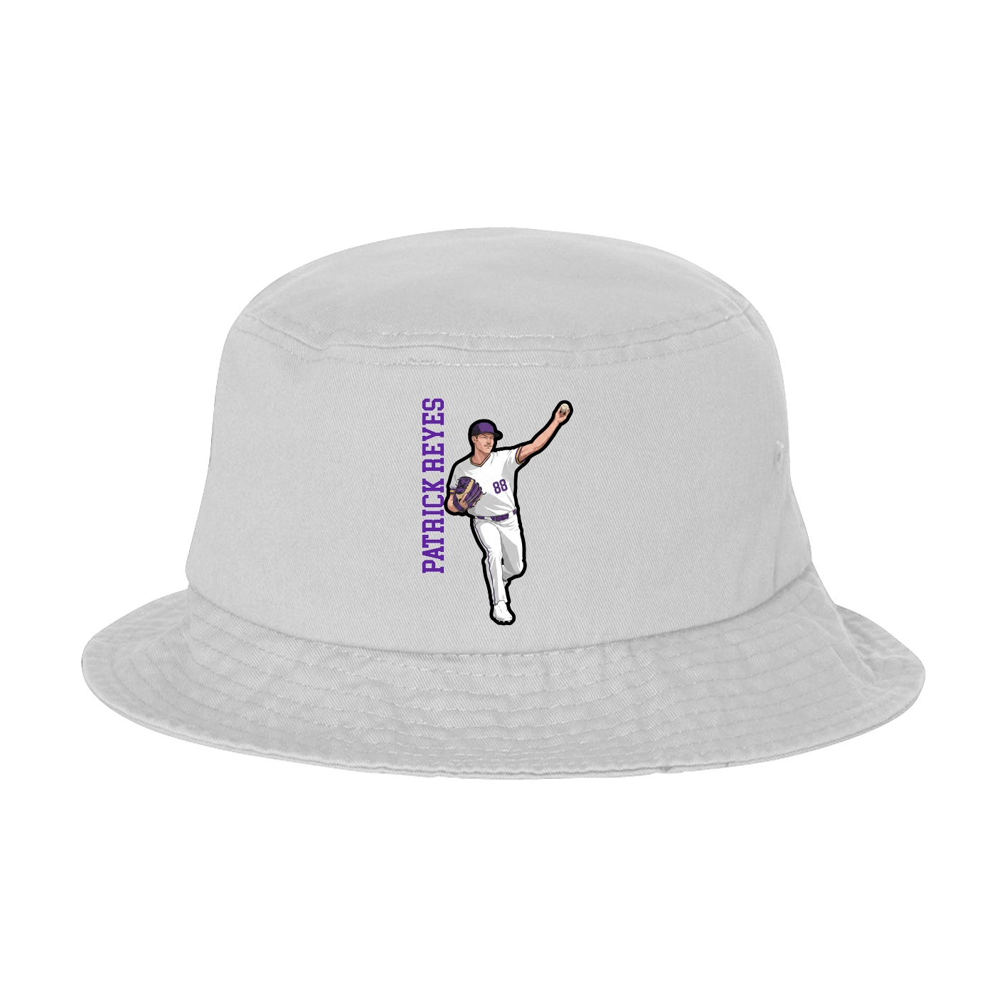 Bucket Cap — Name Vertical in White