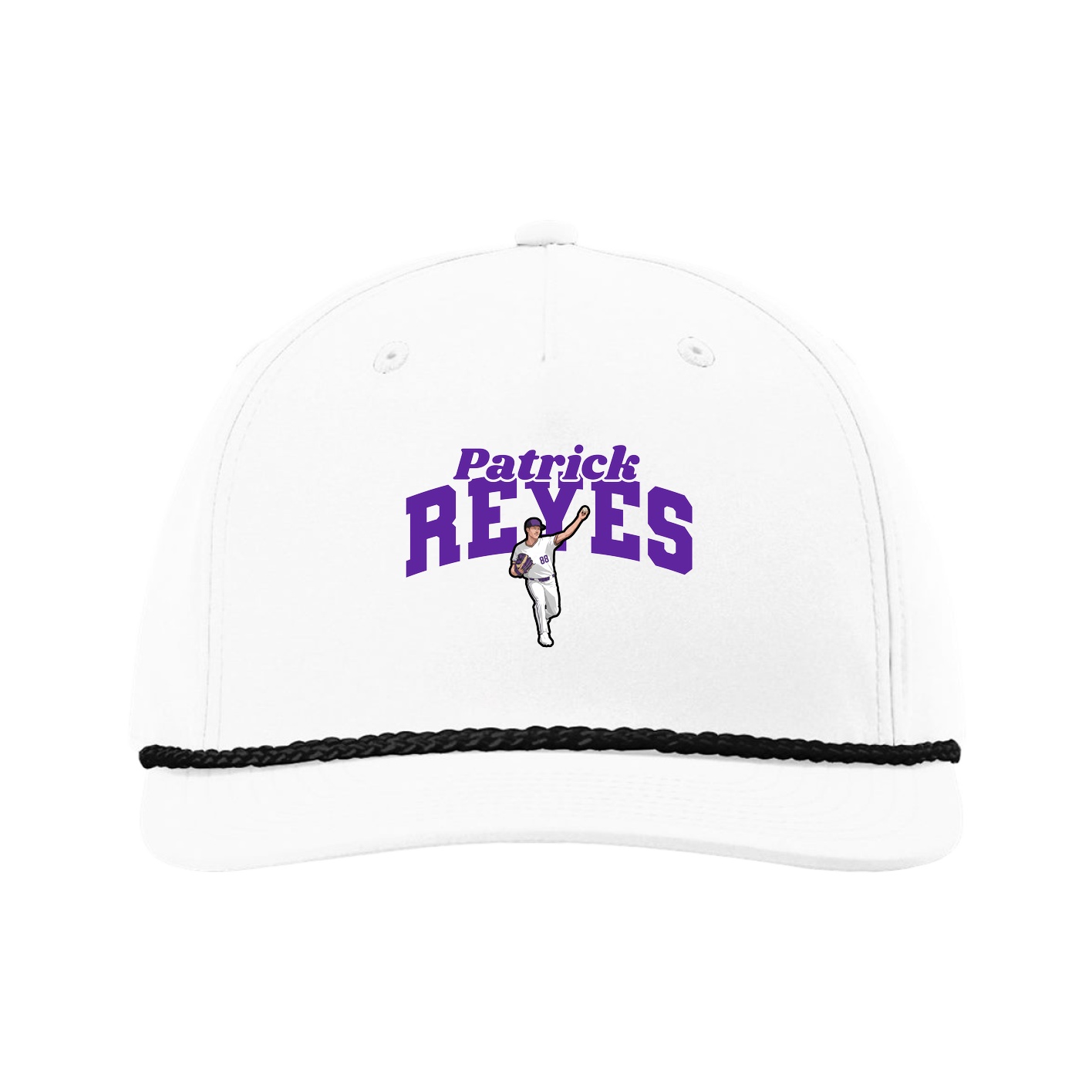 Five-Panel Classic Rope Cap — Signature Arch in White