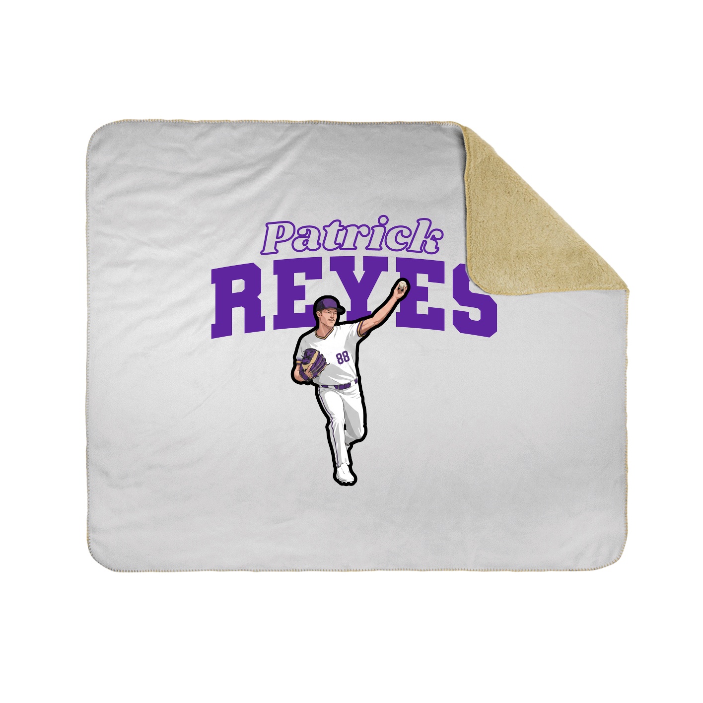 Throw Blanket — Name Arch in White