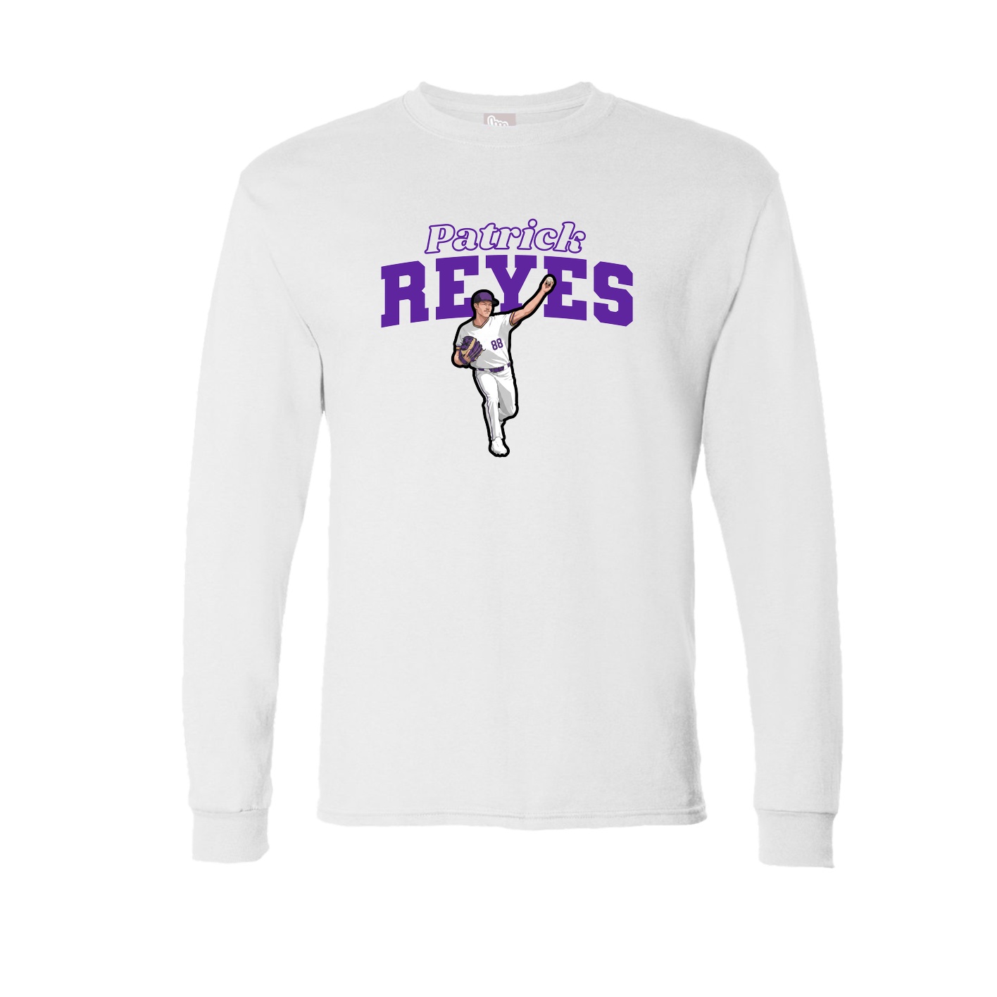 Long Sleeve Tee — Name Arch in White