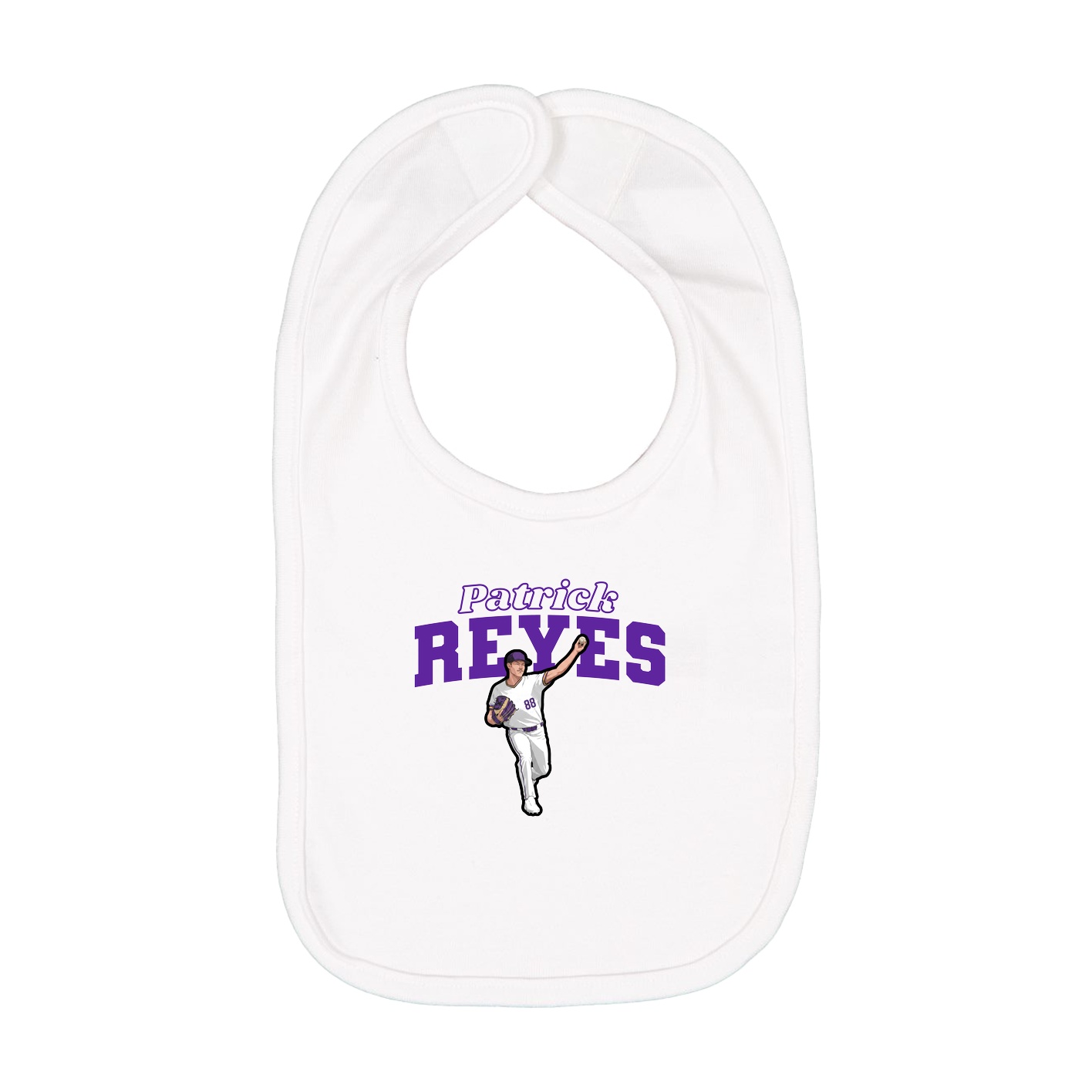 Infant Bib — Name Arch in White