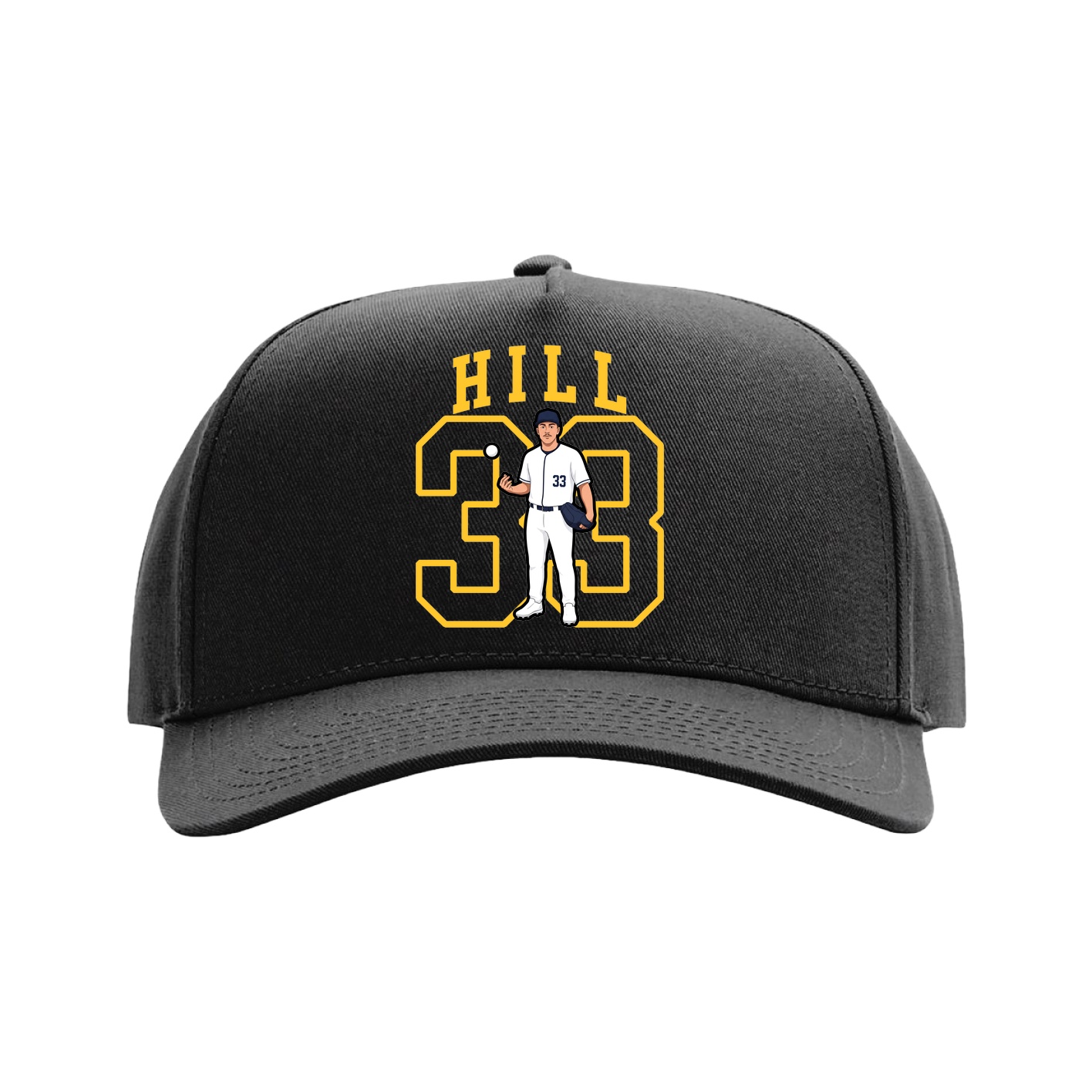 Full Fabric Five-Panel Champ Cap — Shirsey in Black