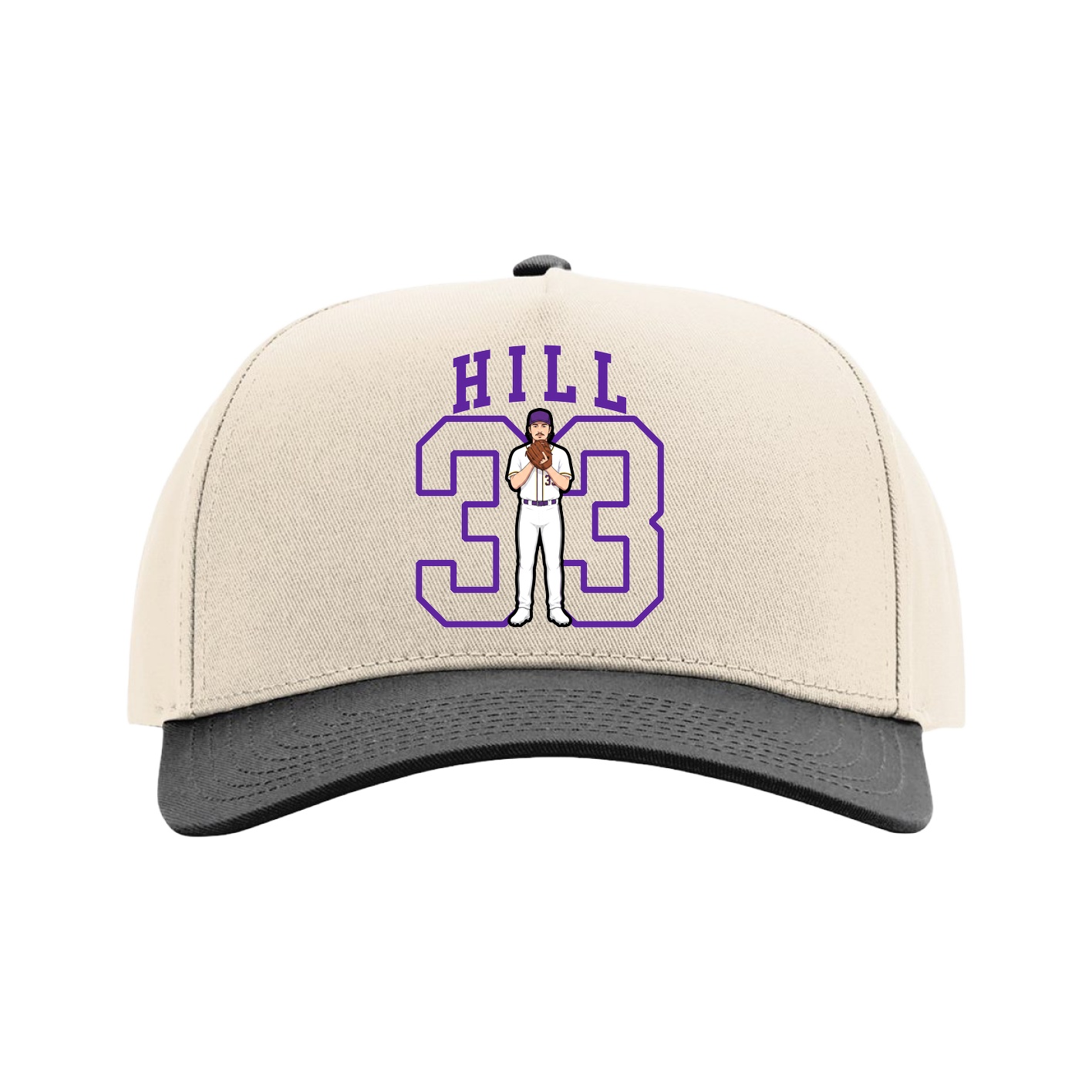 Full Fabric Five-Panel Champ Cap — Shirsey in Cream/Black