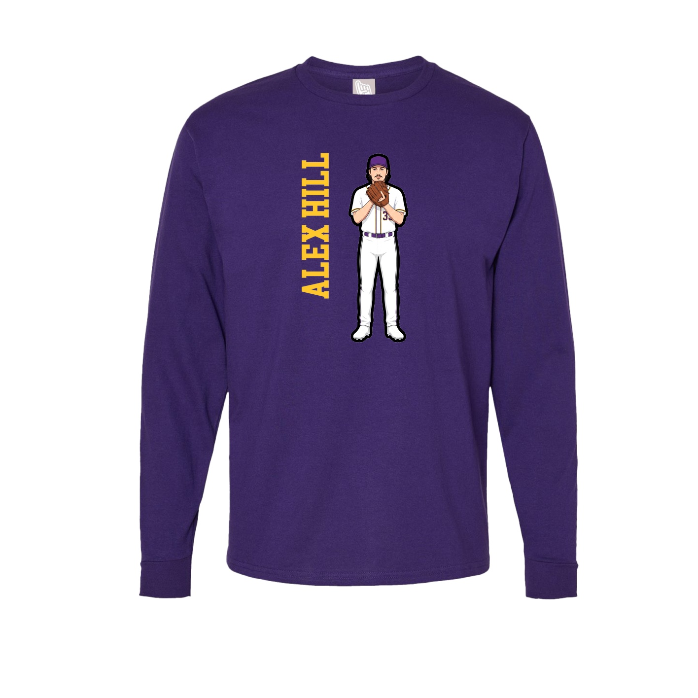 Long Sleeve Tee — Name Vertical in Purple
