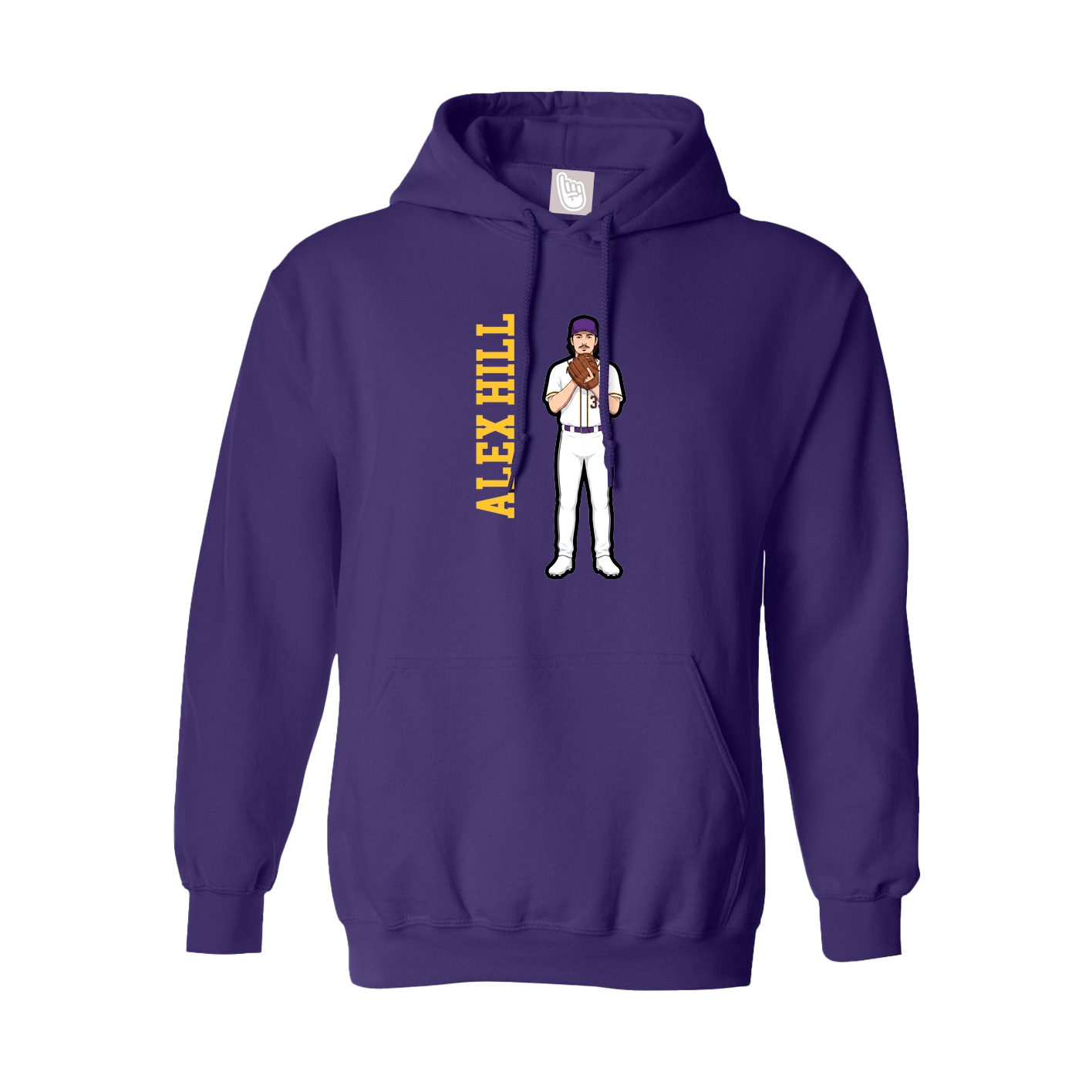 Hoodie — Name Vertical in Purple