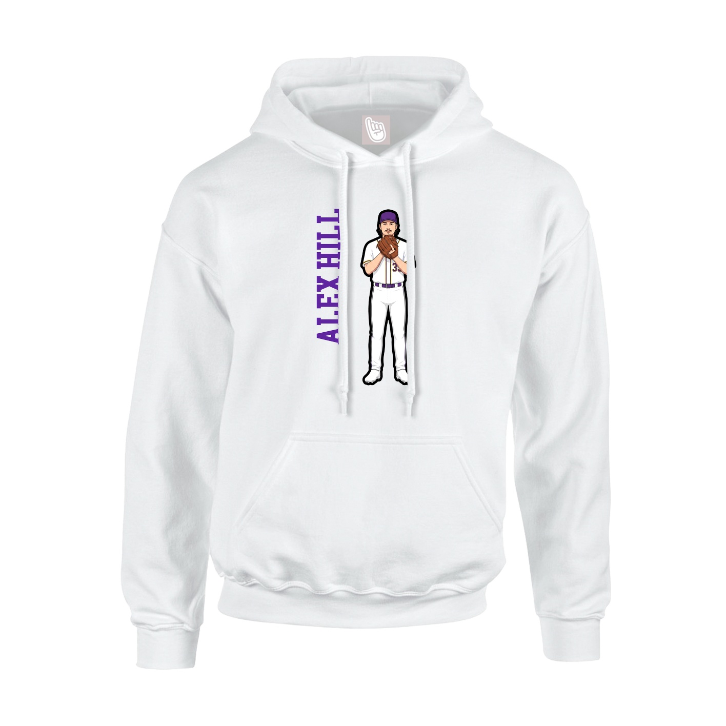 Hoodie — Name Vertical in White