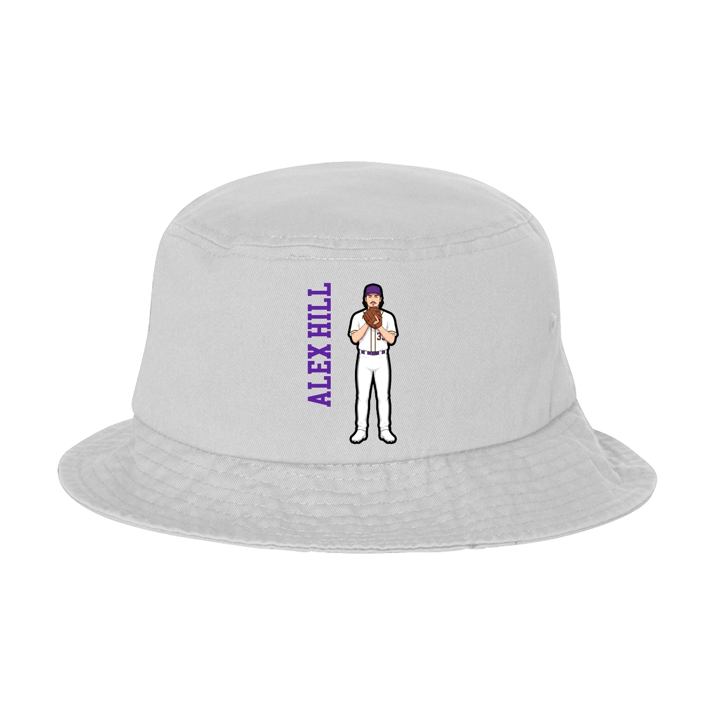 Bucket Cap — Name Vertical in White