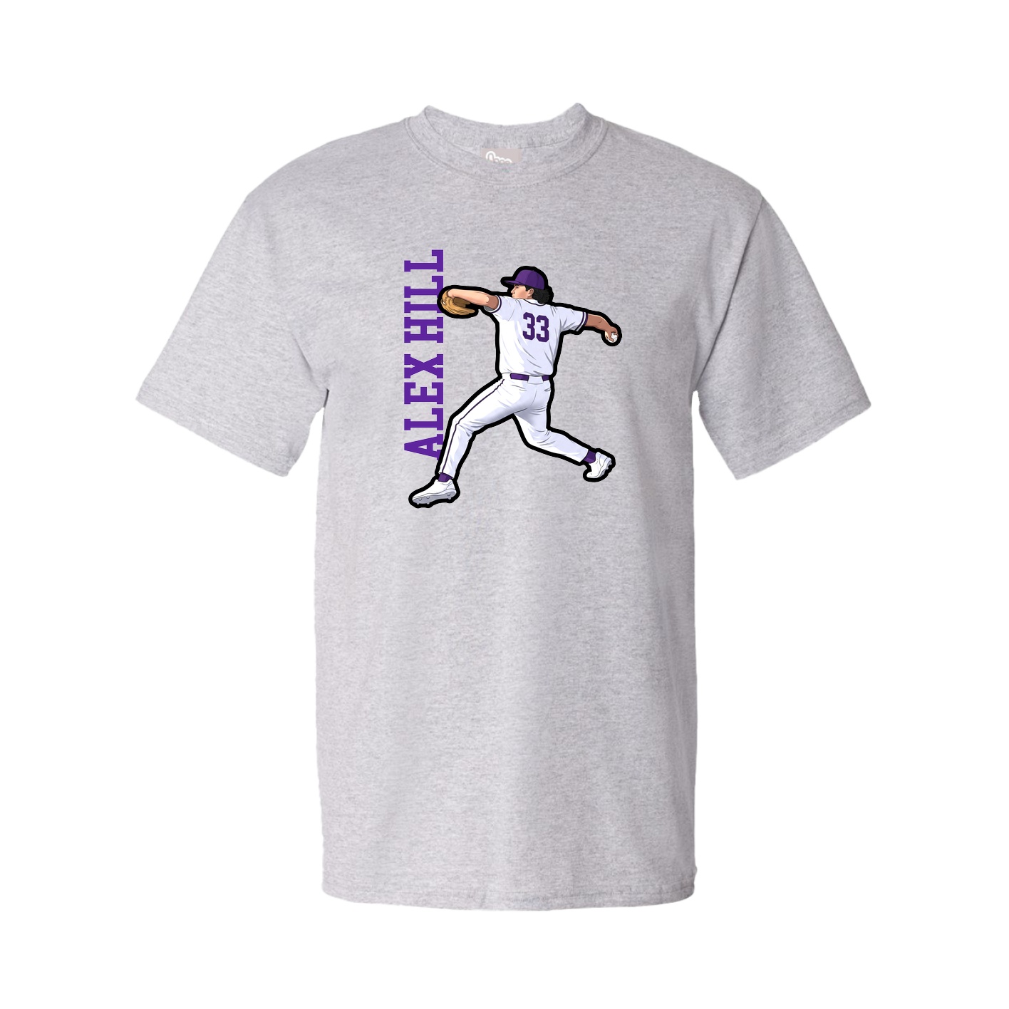 Tee — Name Vertical in Grey