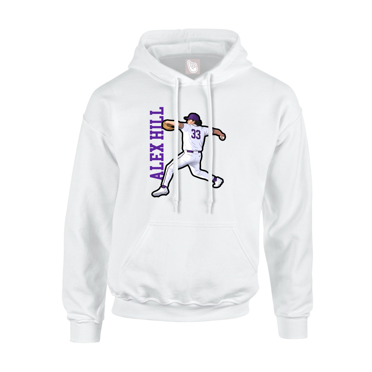 Youth Hoodie — Name Vertical in White