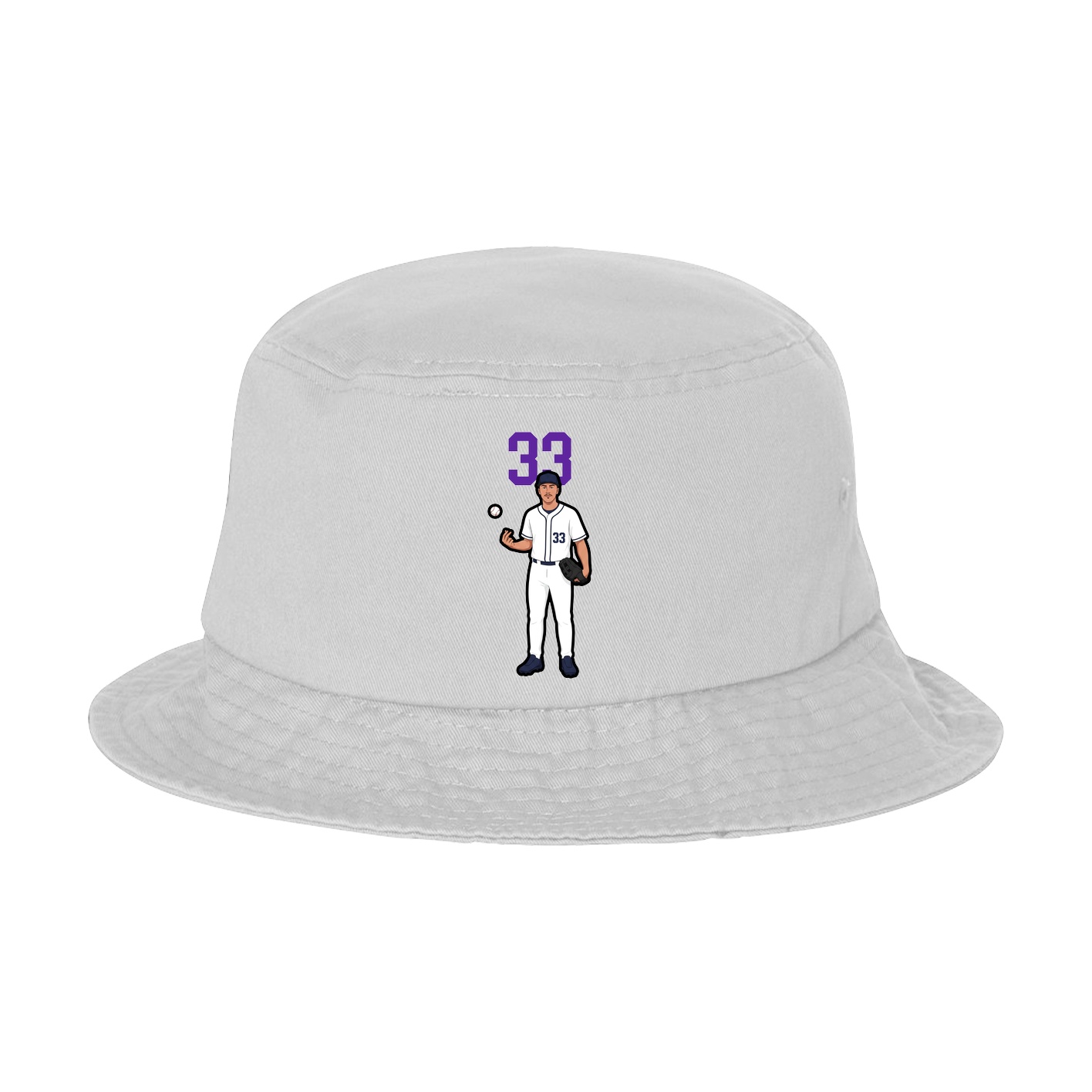 Bucket Cap — Number Top in White