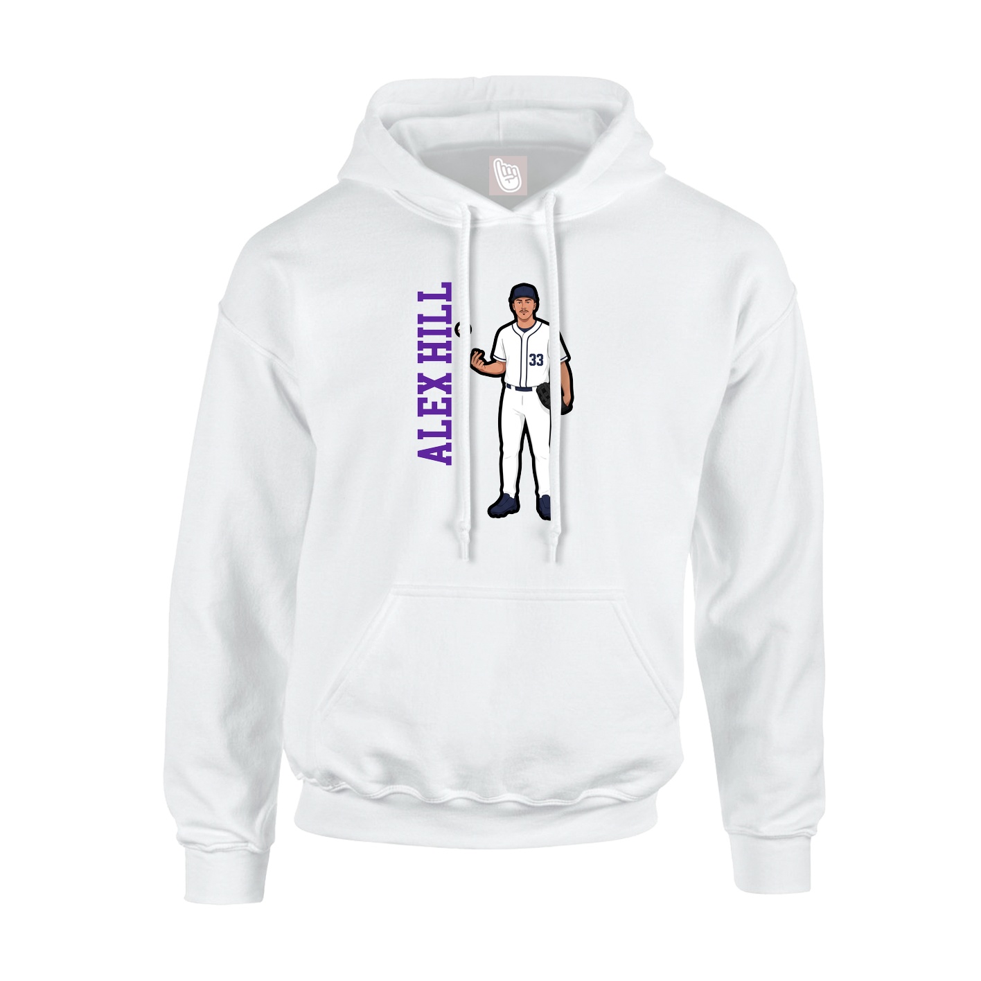 Hoodie — Name Vertical in White