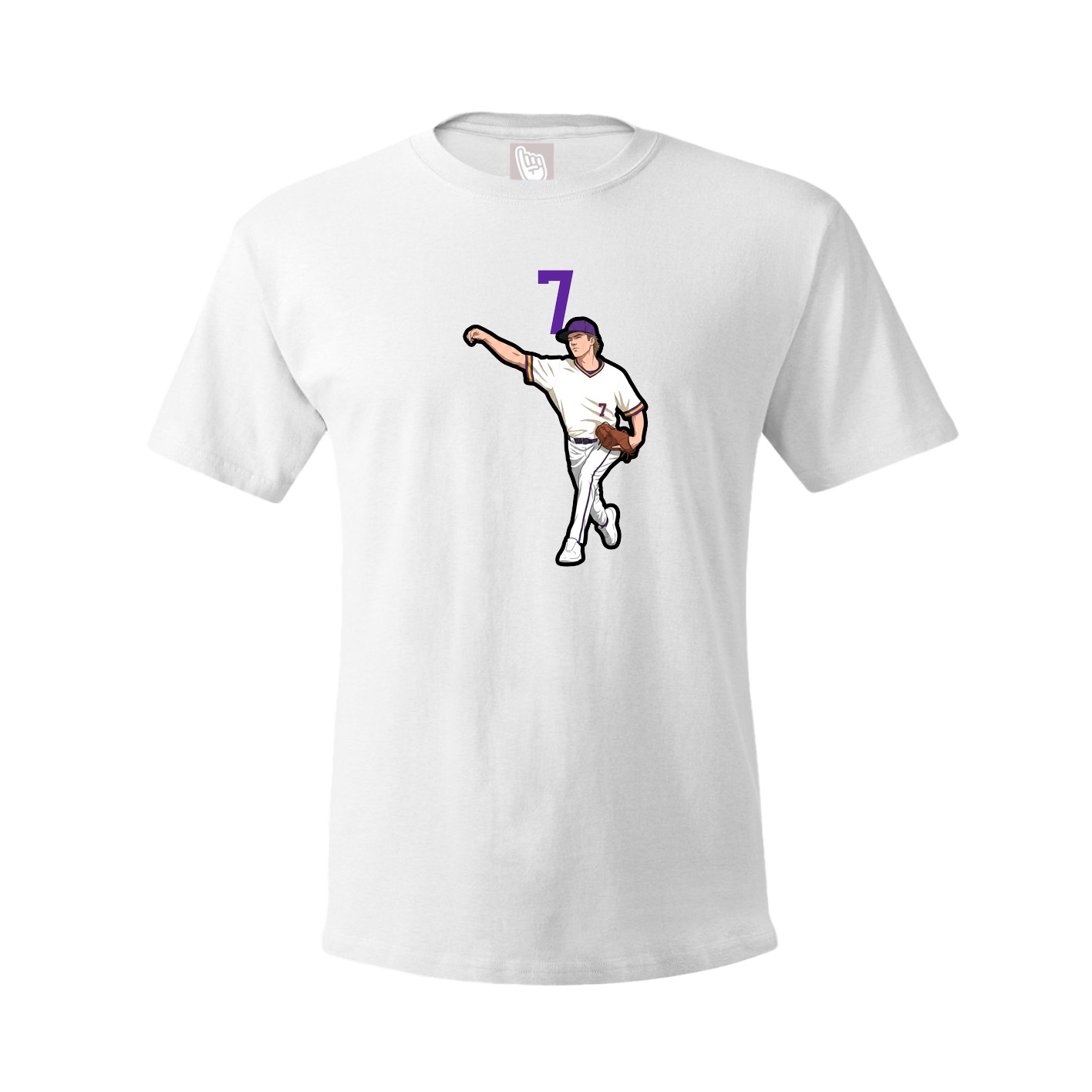 Youth Tee — Number Top in White