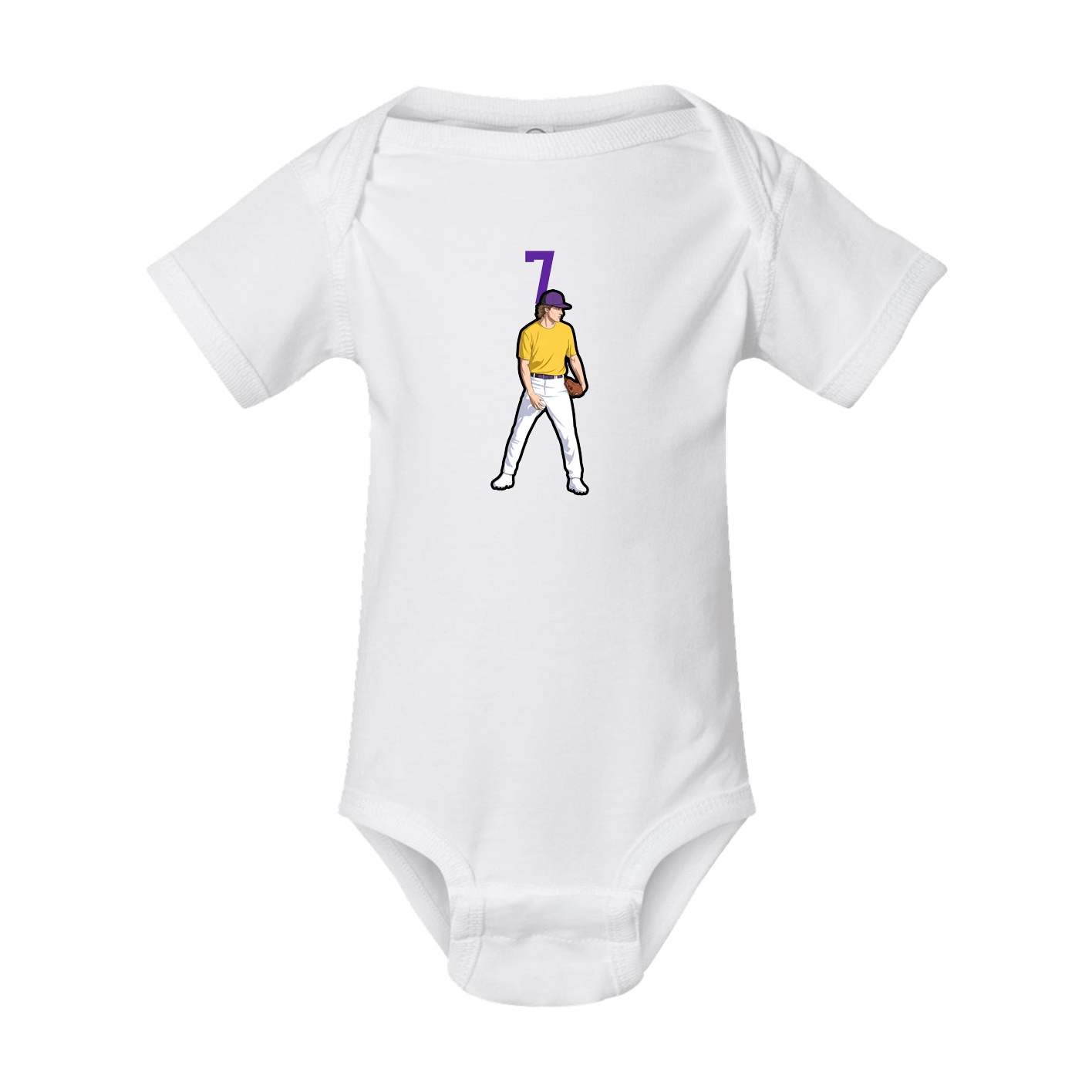 Baby Onesie — Number Top in White