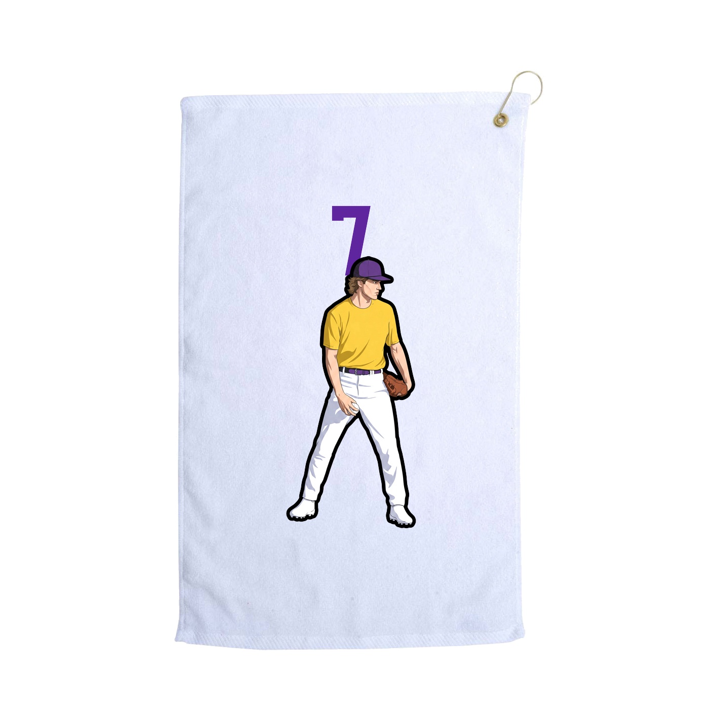 Golf Towel — Number Top in White