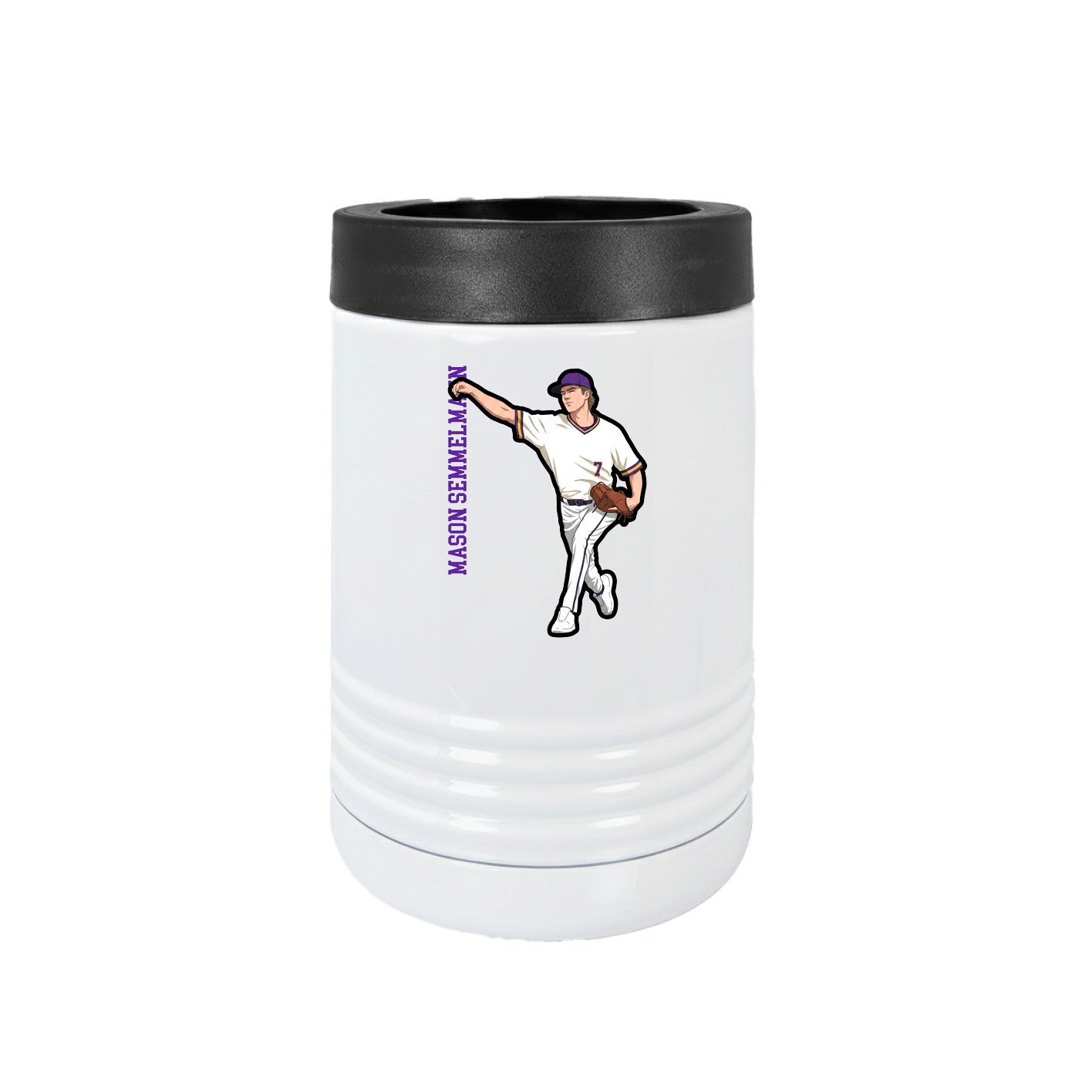 Beverage Holder — Name Vertical in White