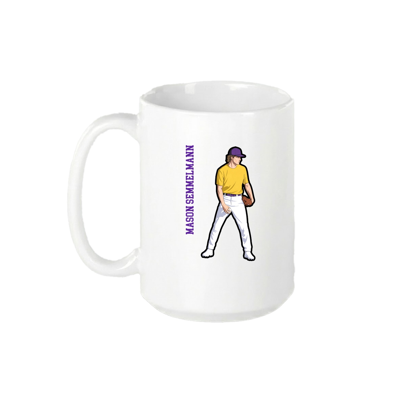 15oz Coffee Mug — Name Vertical in White