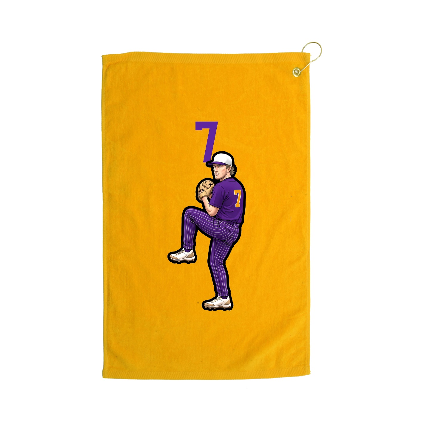 Golf Towel — Number Top in Gold