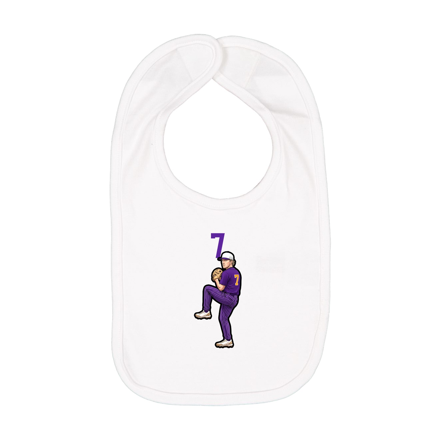 Infant Bib — Number Top in White