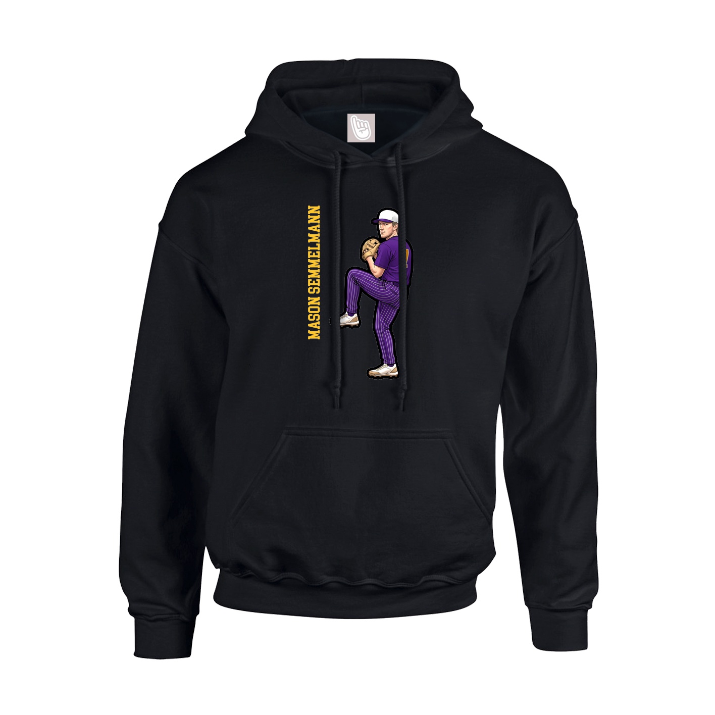Youth Hoodie — Name Vertical in Black