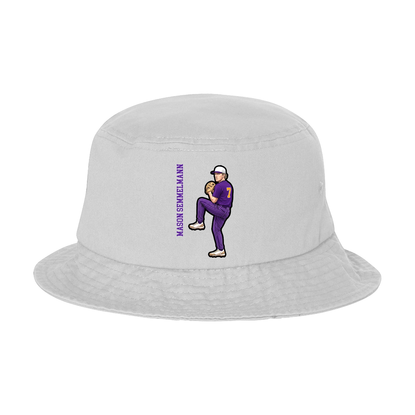 Bucket Cap — Name Vertical in White
