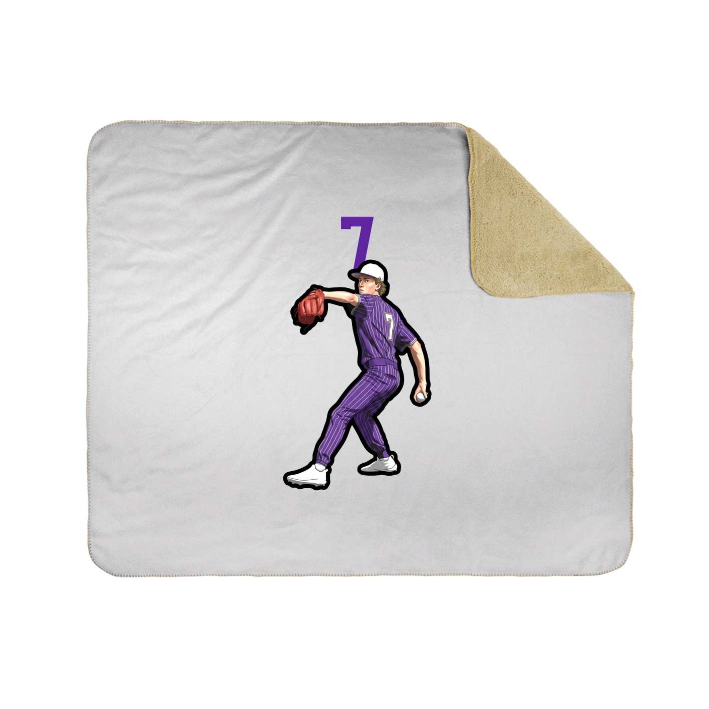 Throw Blanket — Number Top in White