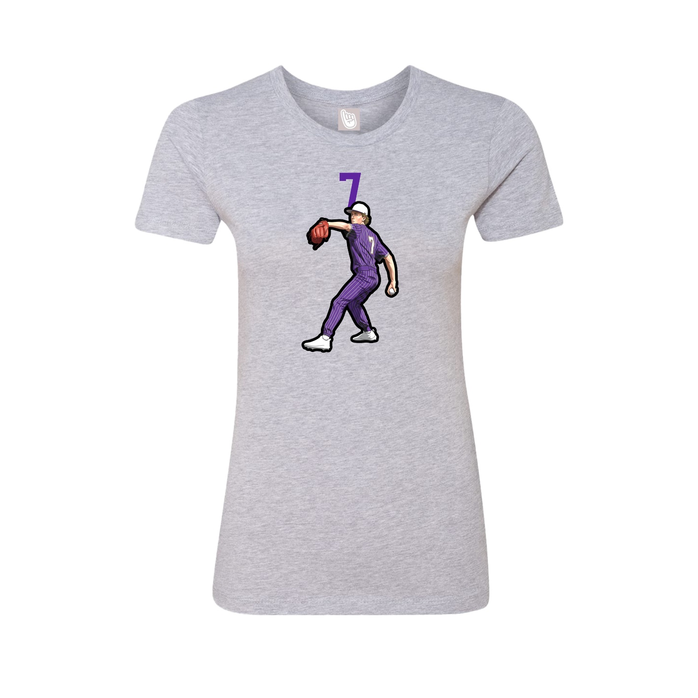 Fitted Women's Tee — Number Top in Grey
