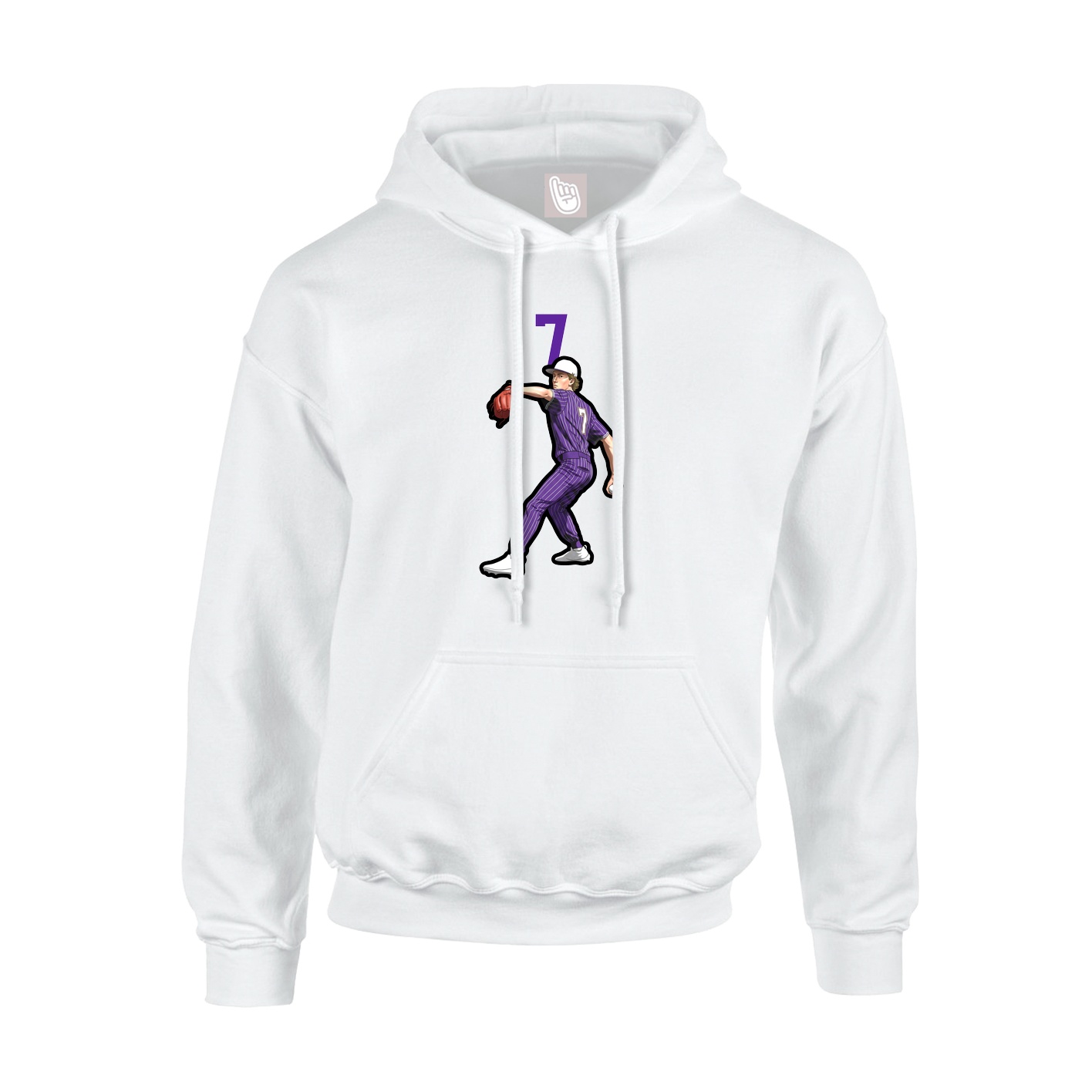 Hoodie — Number Top in White