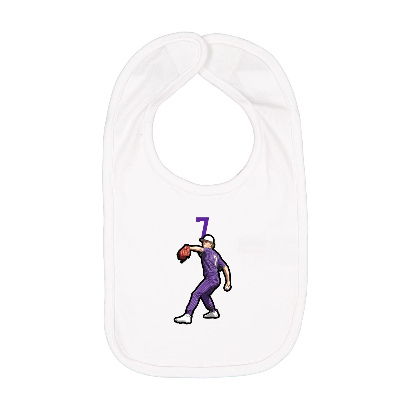Infant Bib — Number Top in White