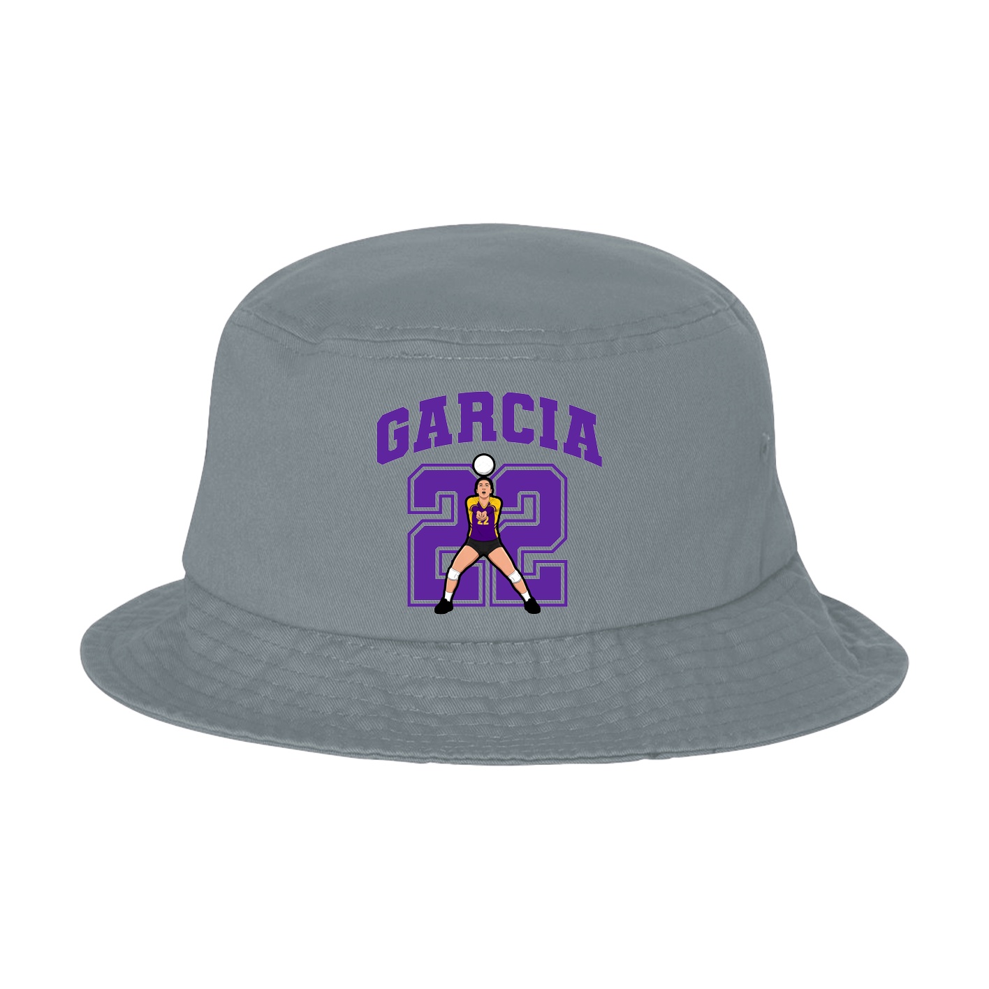 Bucket Cap — Number in Grey
