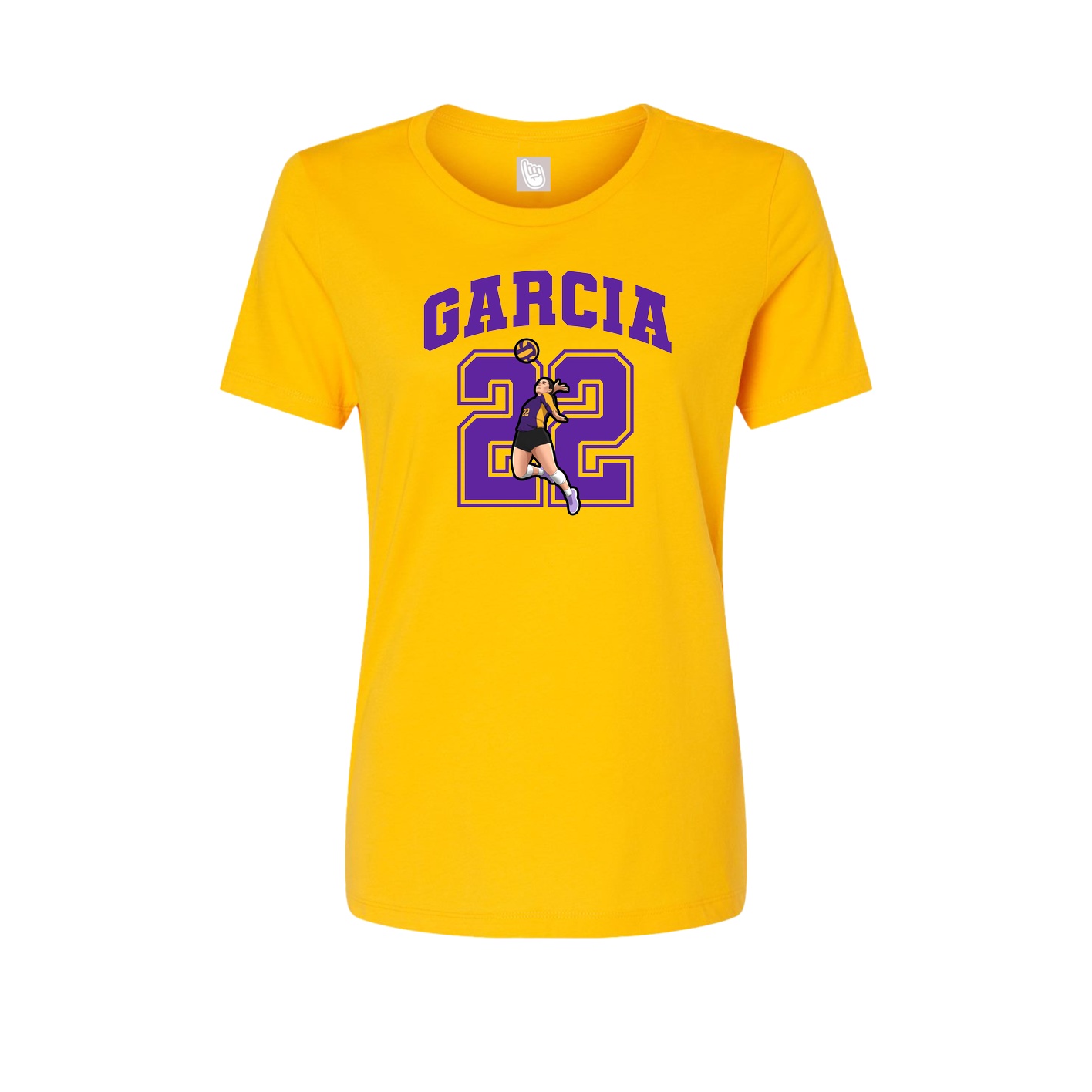 Fitted Women's Tee — Number in Gold