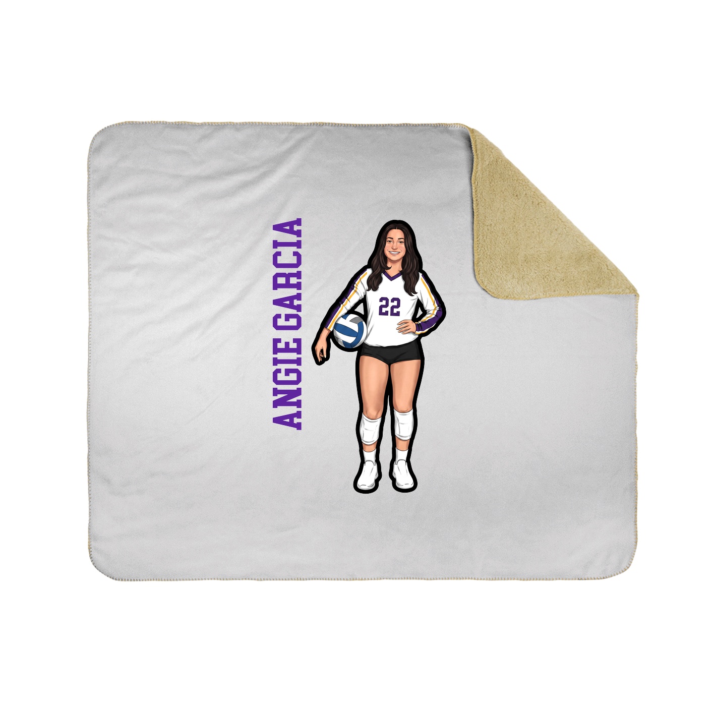 Throw Blanket — Name Vertical in White