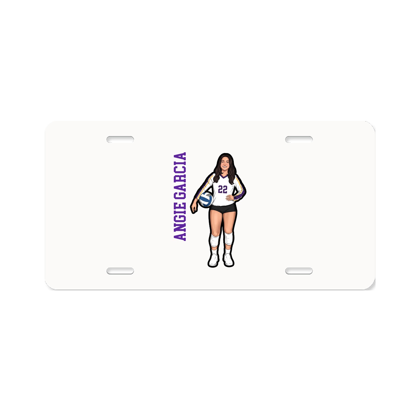 License Plate — Name Vertical in Classic