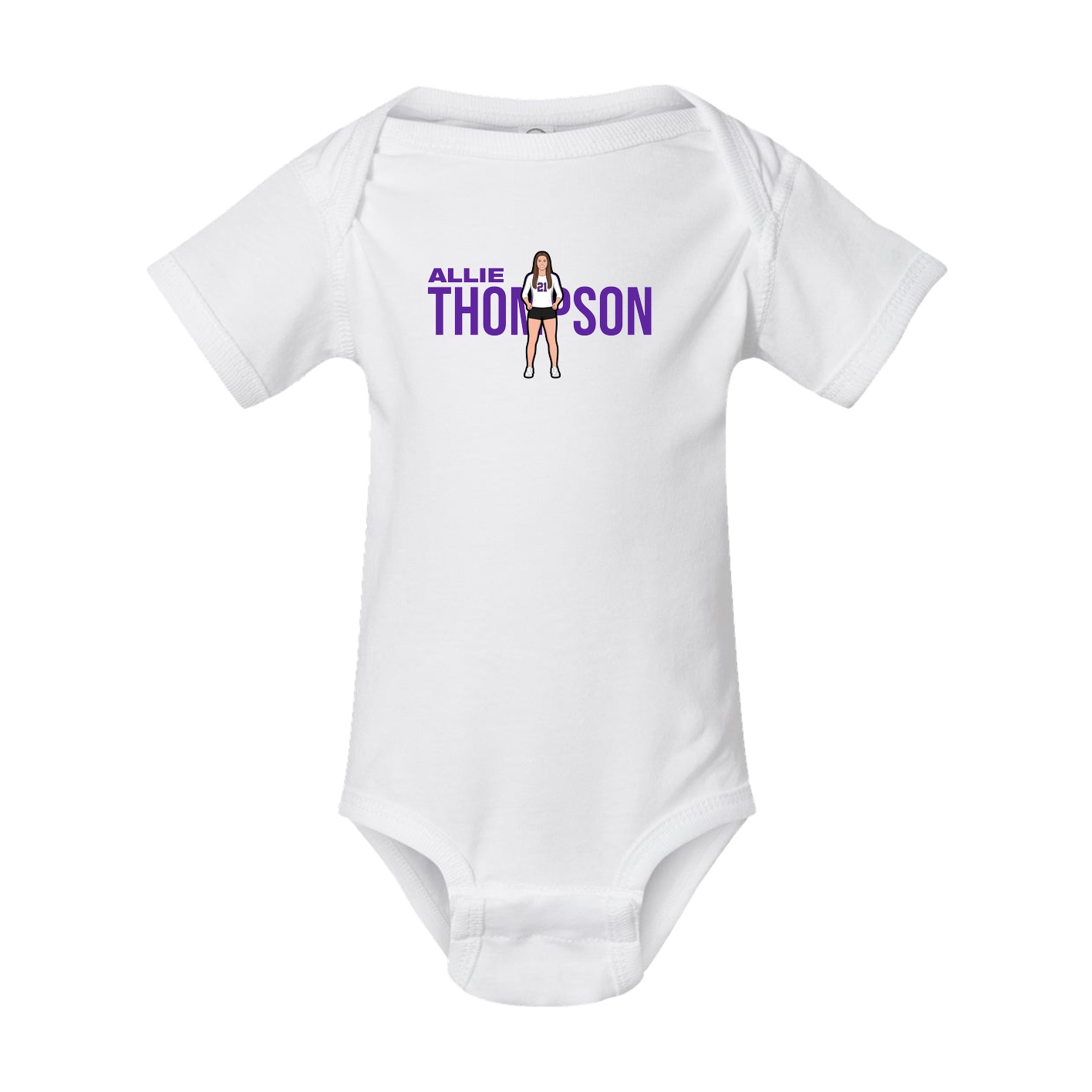 Baby Onesie — Player Name in White