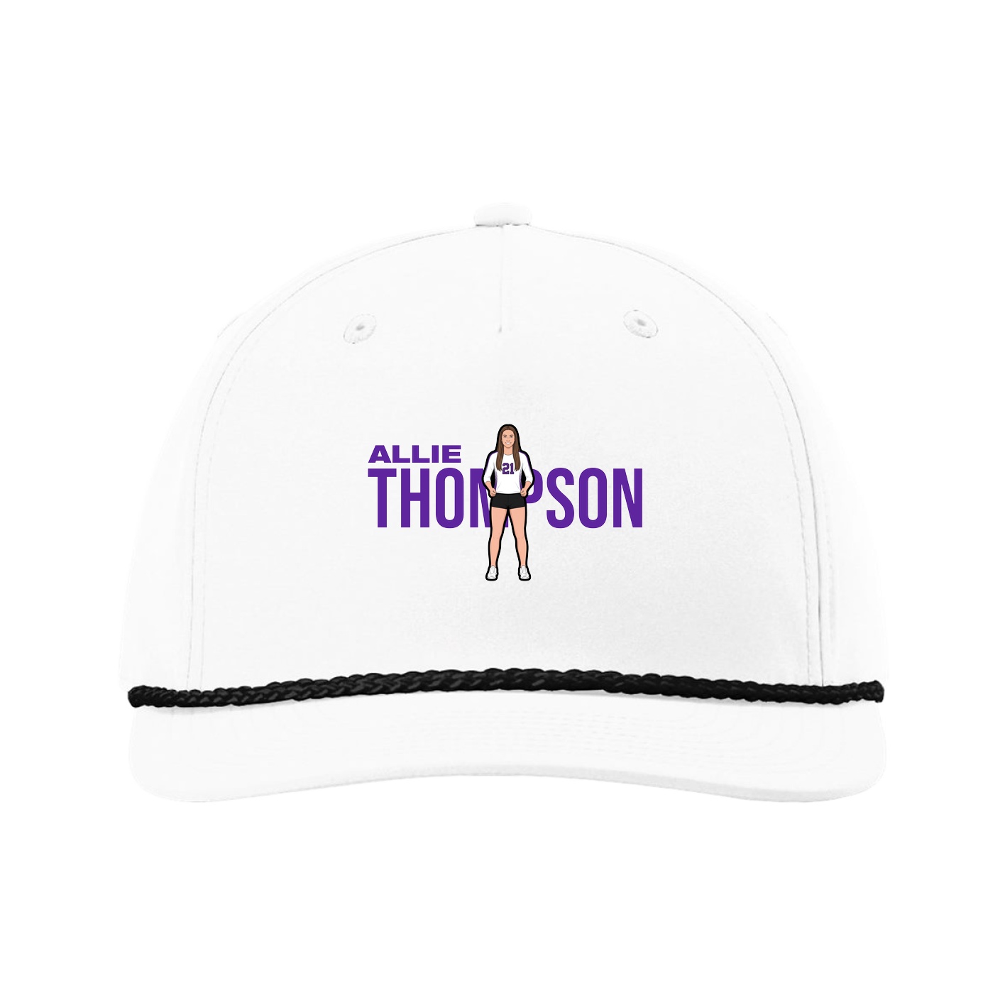 Five-Panel Classic Rope Cap — Player Name in White