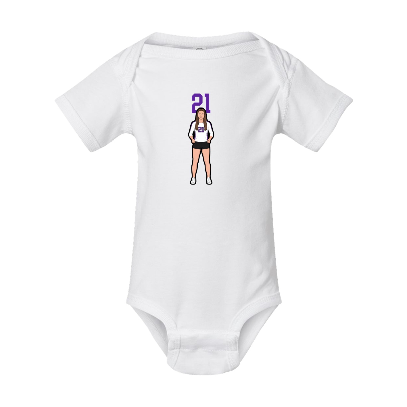 Baby Onesie — Number Top in White