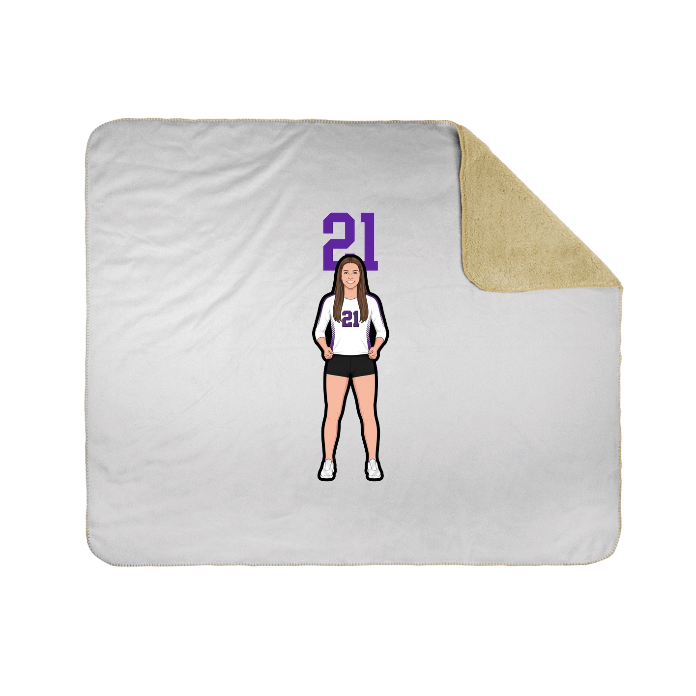 Throw Blanket — Number Top in White