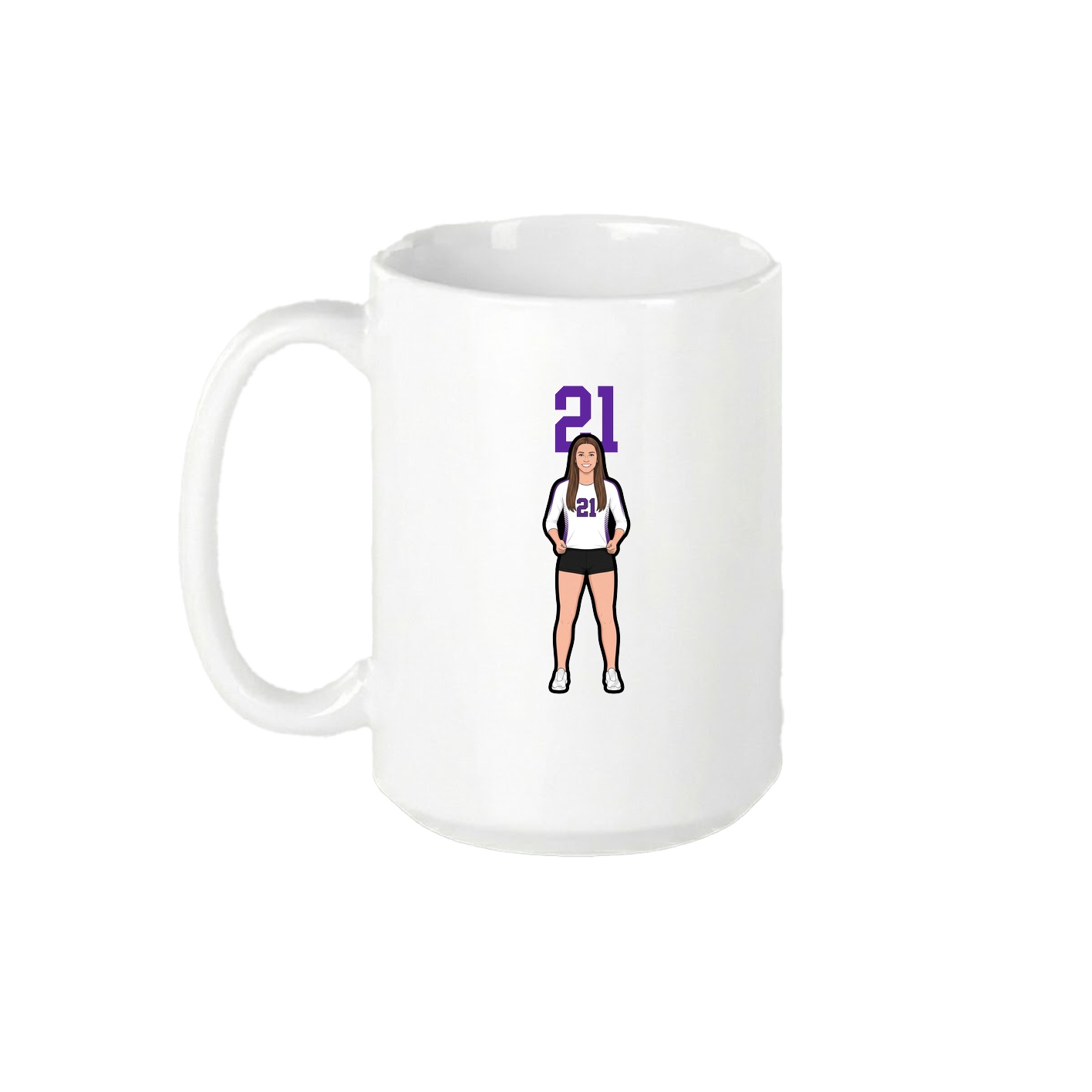 15oz Coffee Mug — Number Top in White