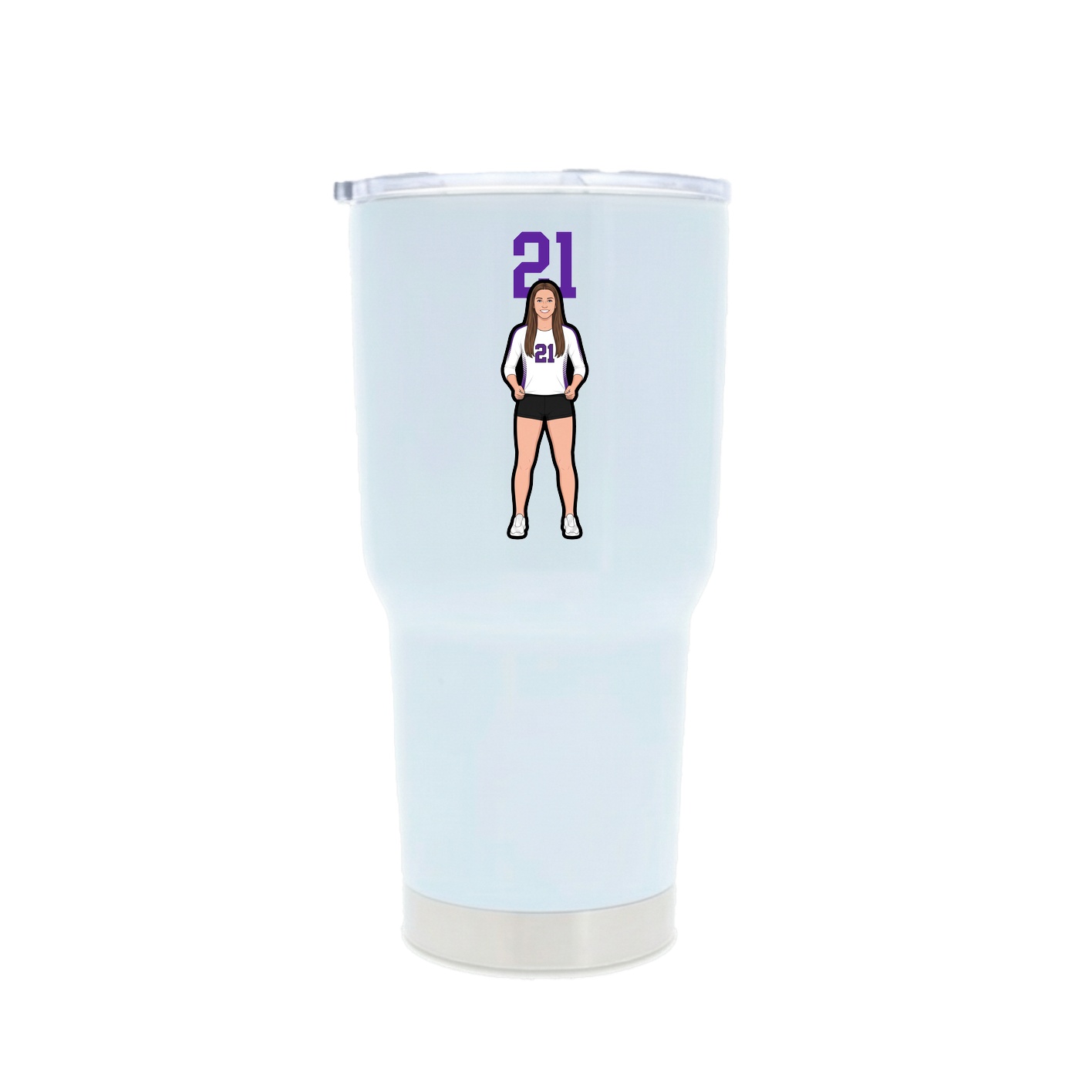 30oz Stainless Steel Tumbler — Number Top in White