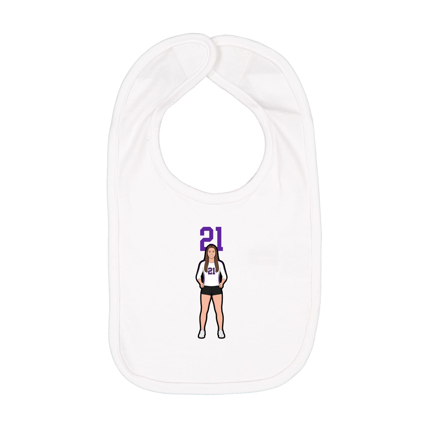 Infant Bib — Number Top in White