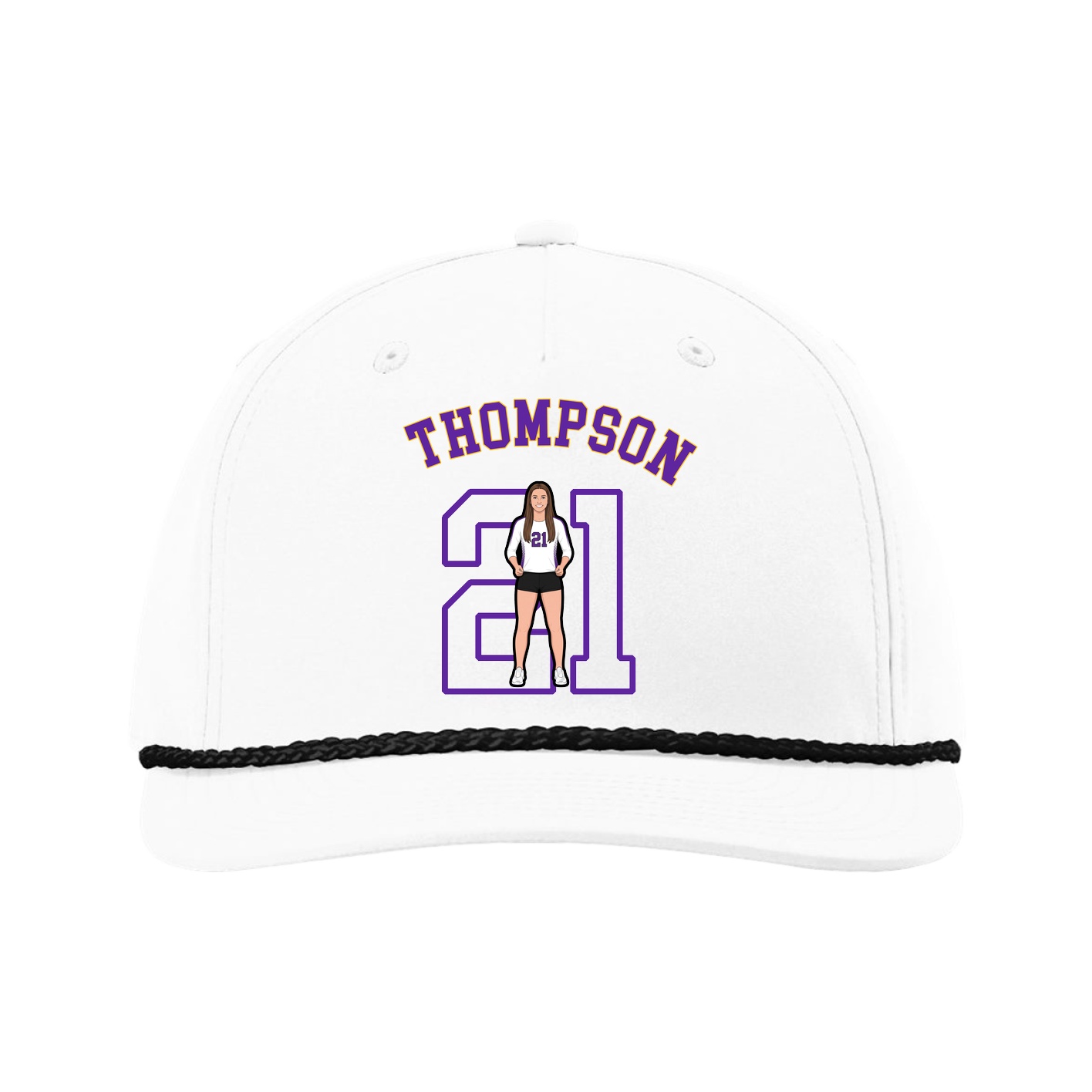Five-Panel Classic Rope Cap — Shirsey Arch in White