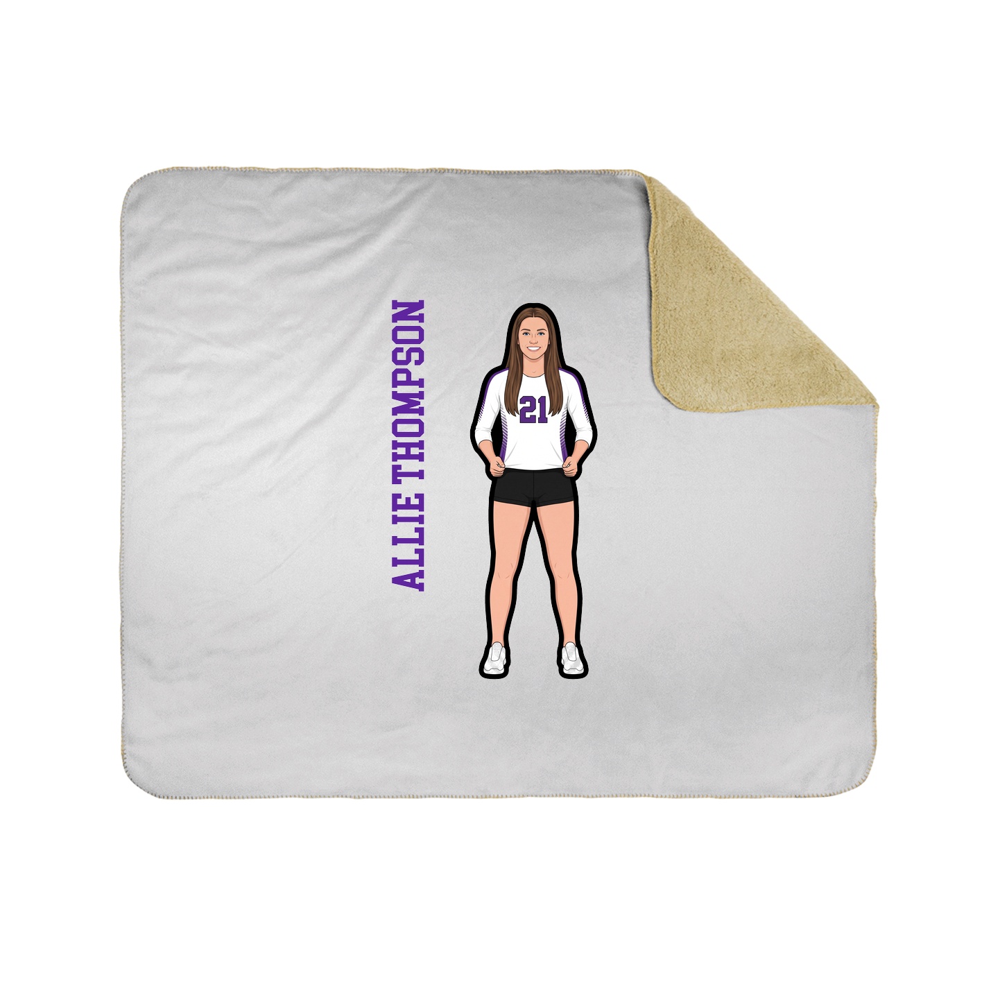 Throw Blanket — Name Vertical in White